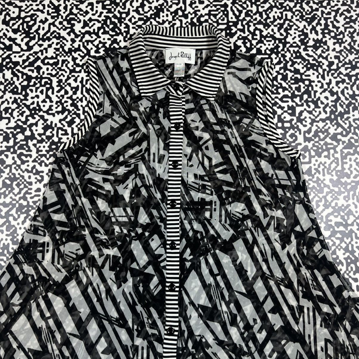 Joseph Ribkoff Vintage Y2K Joseph Ribkoff Mesh Abstract Style Blouses Size M / US 6-8 / IT 42-44 - 6 Thumbnail