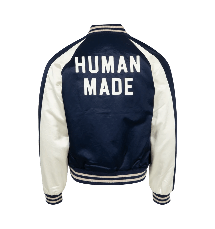 Human Made o1h1sh10525 Satin Stadium Jacket in Navy Blue Size US L / EU 52-54 / 3 - 2 Thumbnail