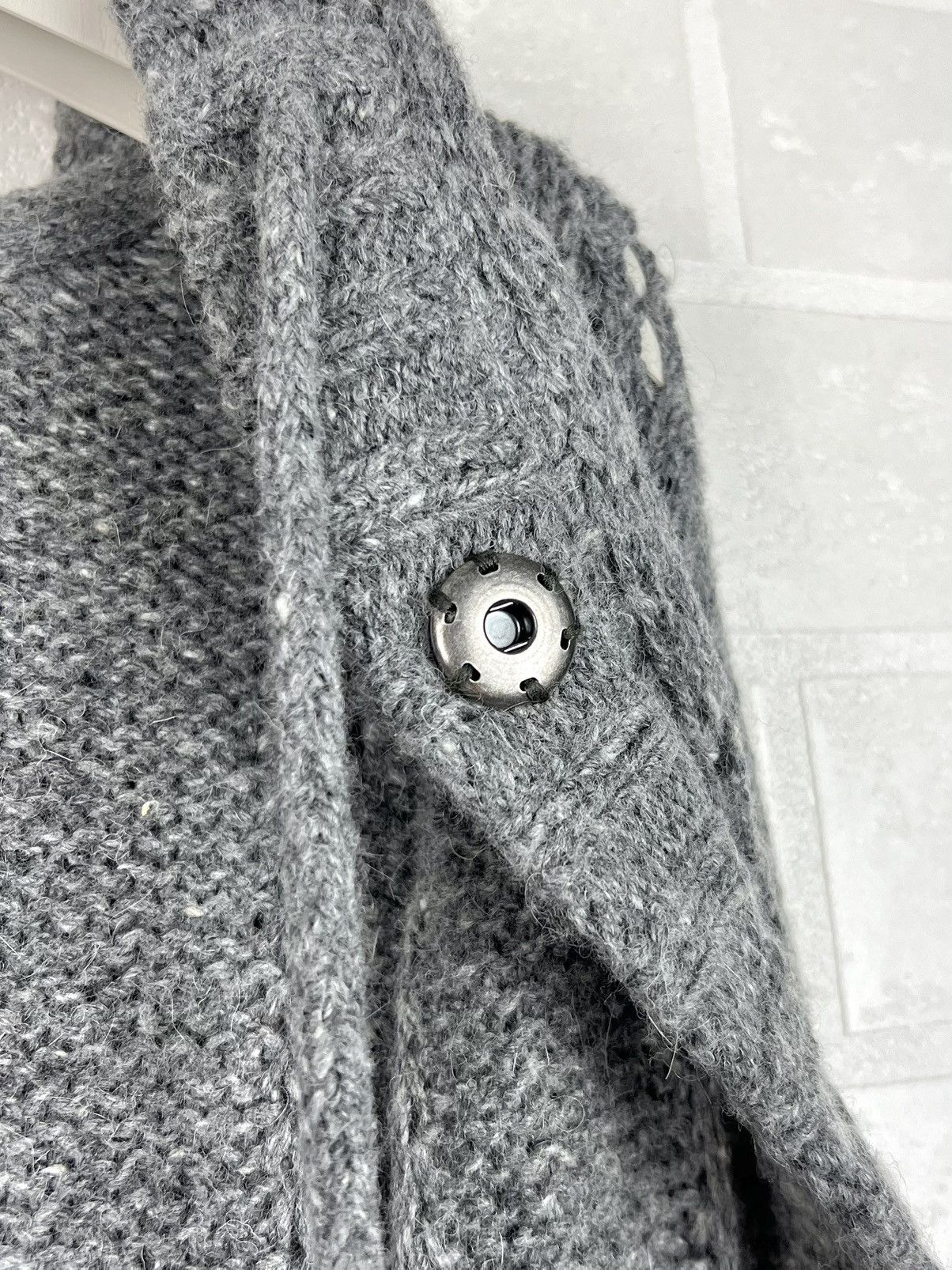 Hermes HERMES Sweater Hooded Wool Knit Mesh Pockets Gray Women's Size M / US 6-8 / IT 42-44 - 14 Thumbnail
