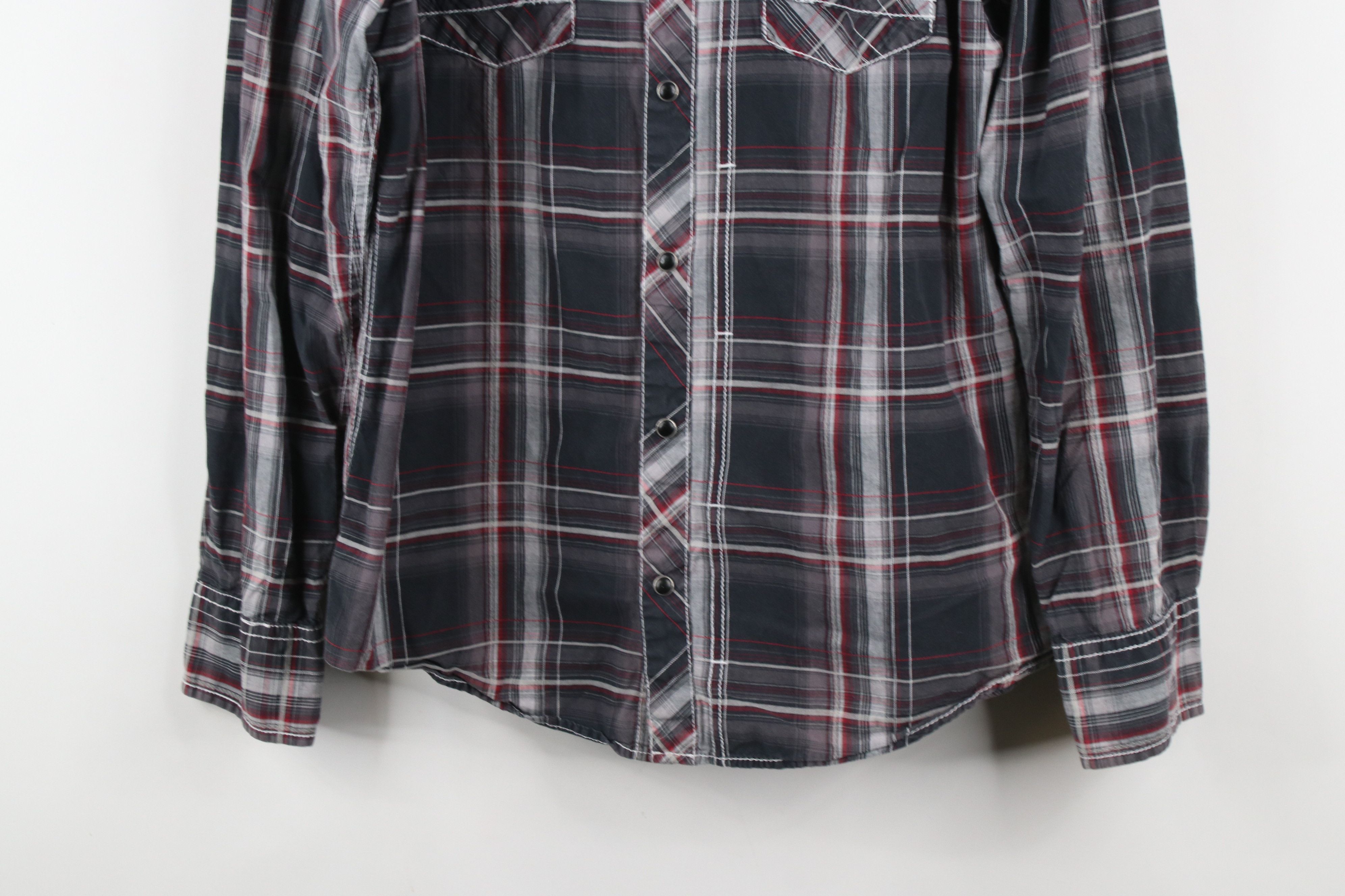 Vintage Buckle BKE Slim Fit Thick Stitch Snap Button Collared Shirt Size US L / EU 52-54 / 3 - 3 Thumbnail