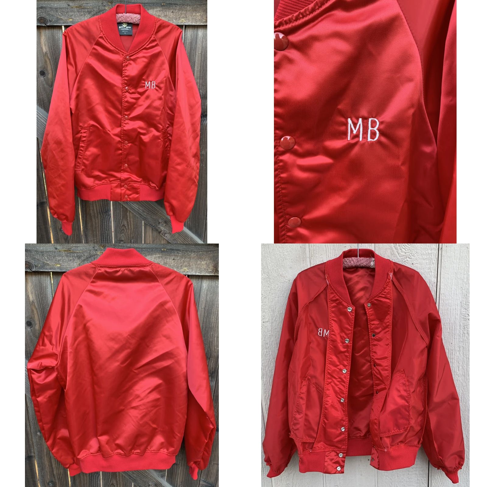 Vintage VINTAGE Black Sheep Embroidered MB Made In USA Red Satin Bomber Jacket XS/S? Size US S / EU 44-46 / 1 - 9 Thumbnail