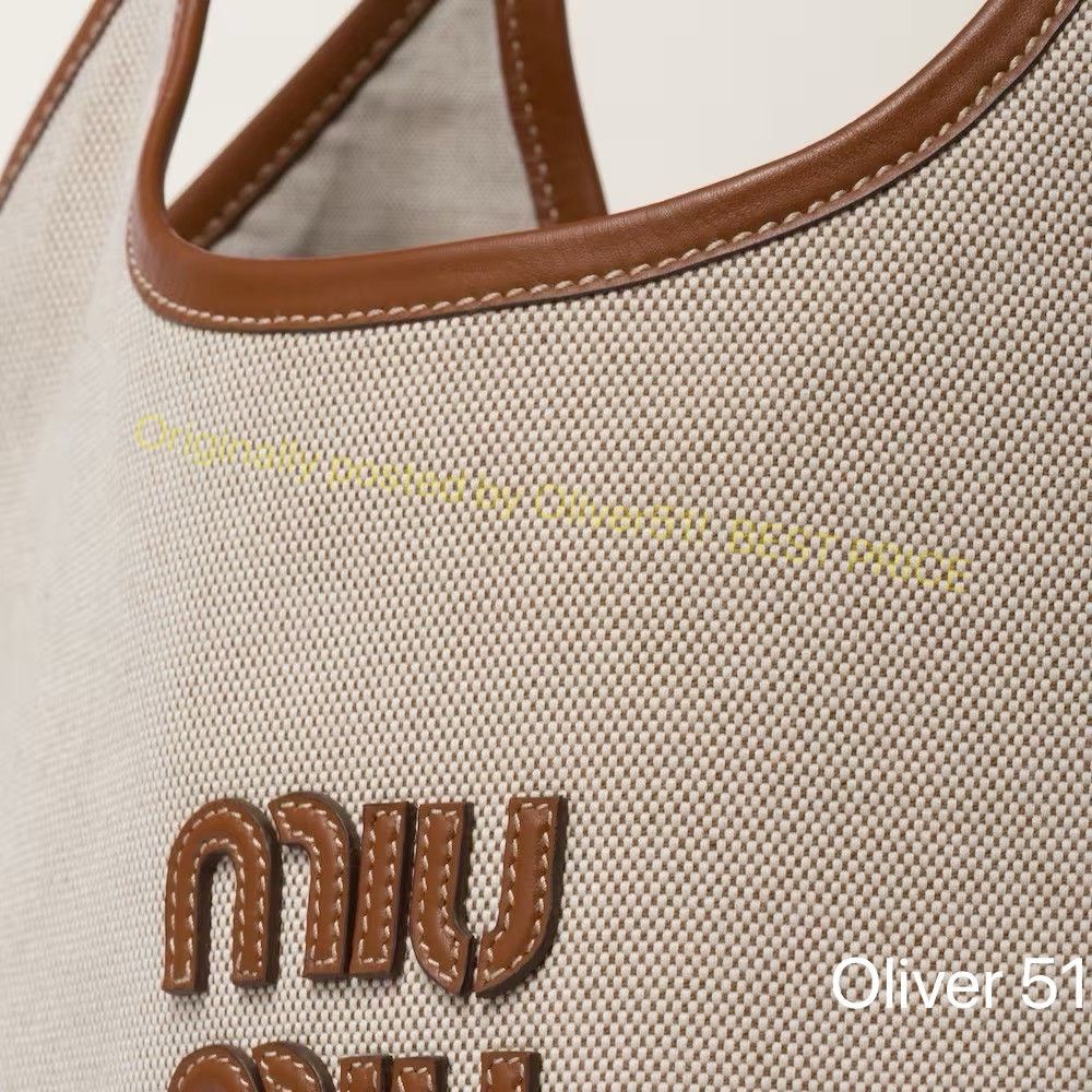 Miu Miu Miu Miu IVY Canvas Tote LLLL22/2609 Size ONE SIZE - 4 Thumbnail