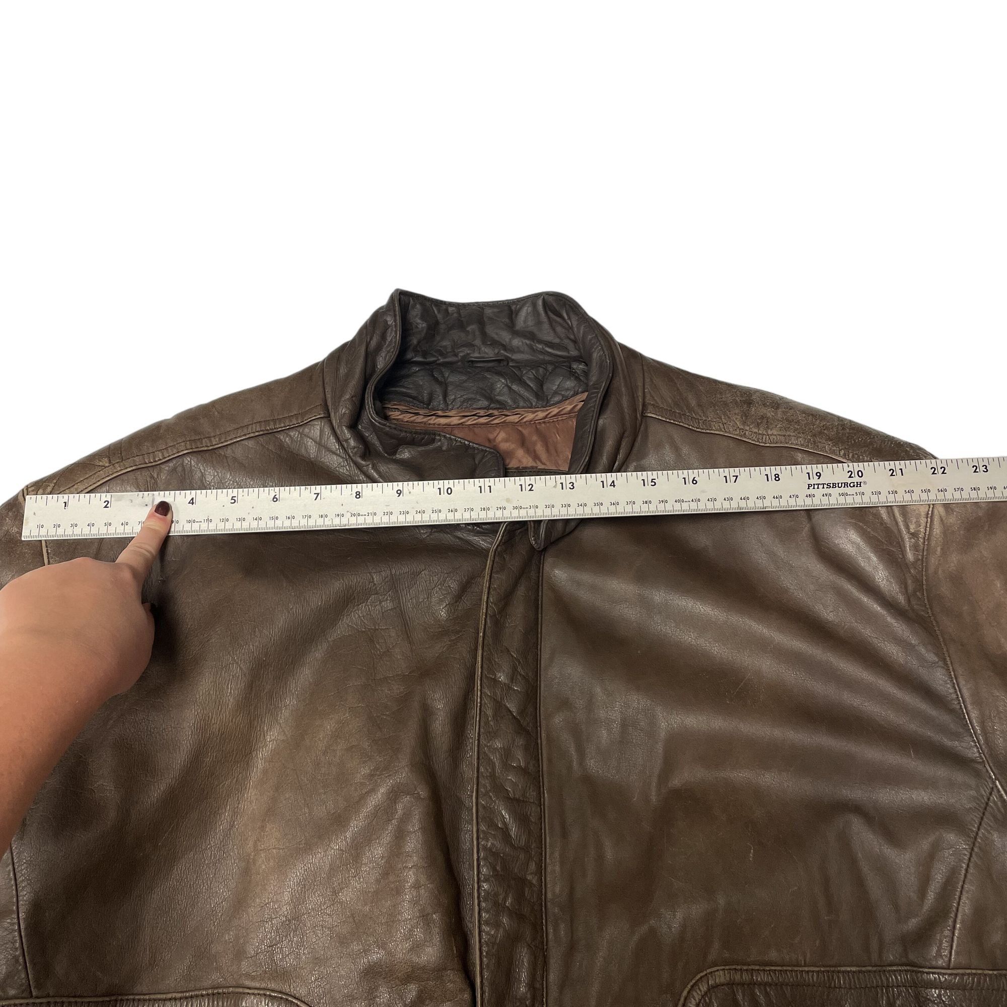 Other Vtg Reed Brown Distressed Leather Bomber FLIGHT Jacket Size US XL / EU 56 / 4 - 7 Thumbnail