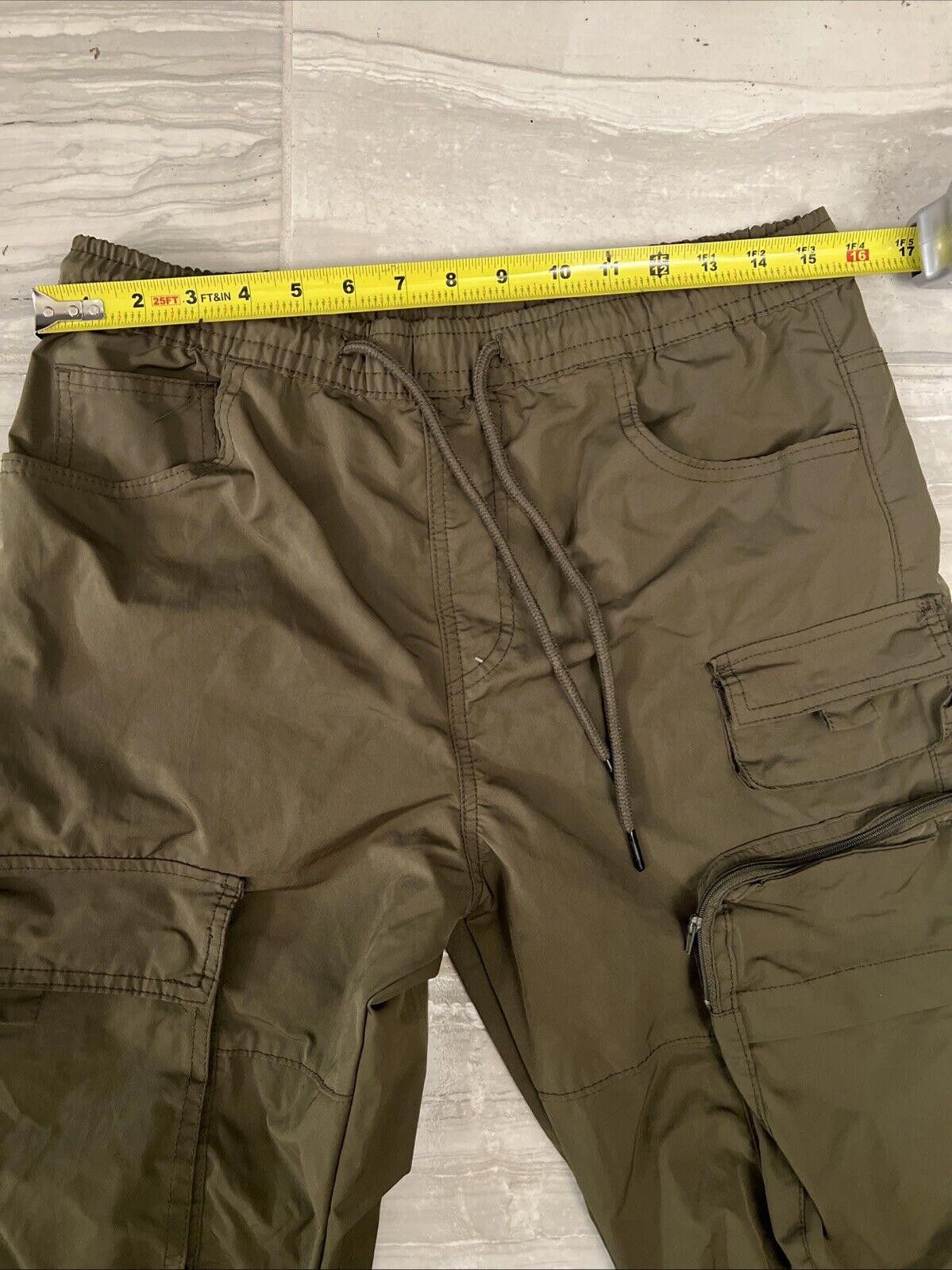 Designer Grindhouse Cargo Pants Olive Pockets Drawstring Elastic Size US 32 / EU 48 - 4 Thumbnail
