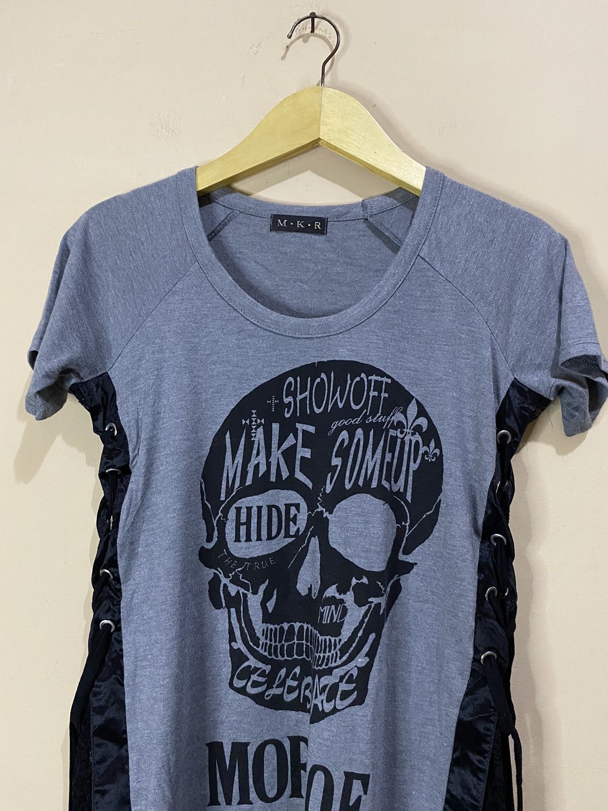 Seditionaries Y2K M.K.R Japan Poem Big Skull Mini Dress Size M / US 6-8 / IT 42-44 - 3 Thumbnail