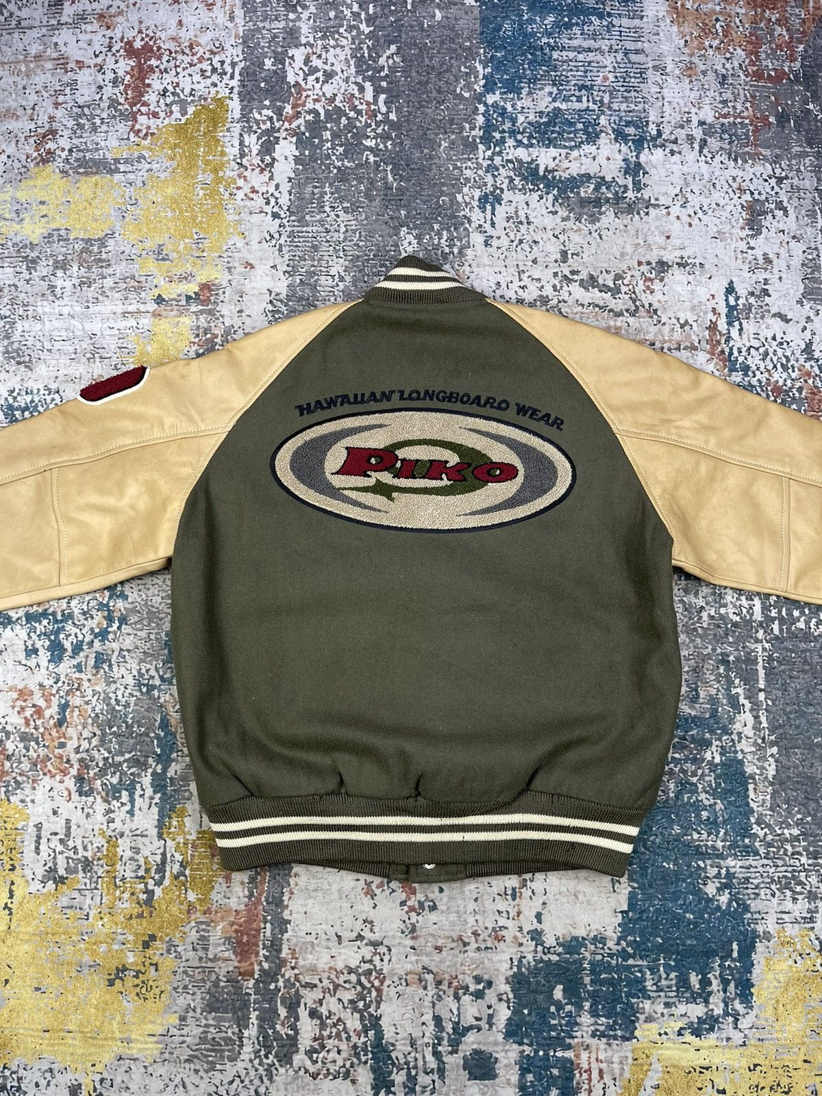 Japanese Brand Vintage Piko Hawaiian Leather Wool Varsity Jackets Size US S / EU 44-46 / 1 - 2 Thumbnail