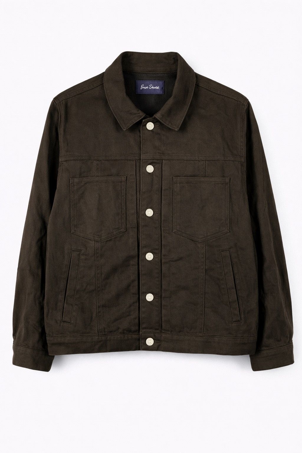 Japanese Brand Sugar Dept Dr Denim Honzawa QLT Brown Minimal Work Jacket Size US M / EU 48-50 / 2 - 1 Thumbnail