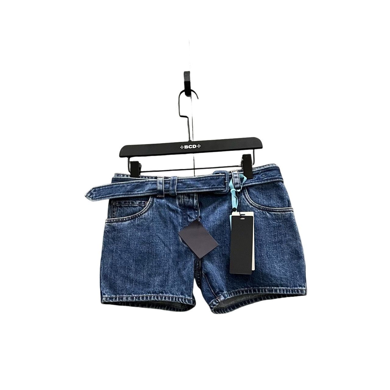 Prada Prada Belted Denim Shorts Size 26 Size 26" / US 2 / IT 38 - 1 Thumbnail