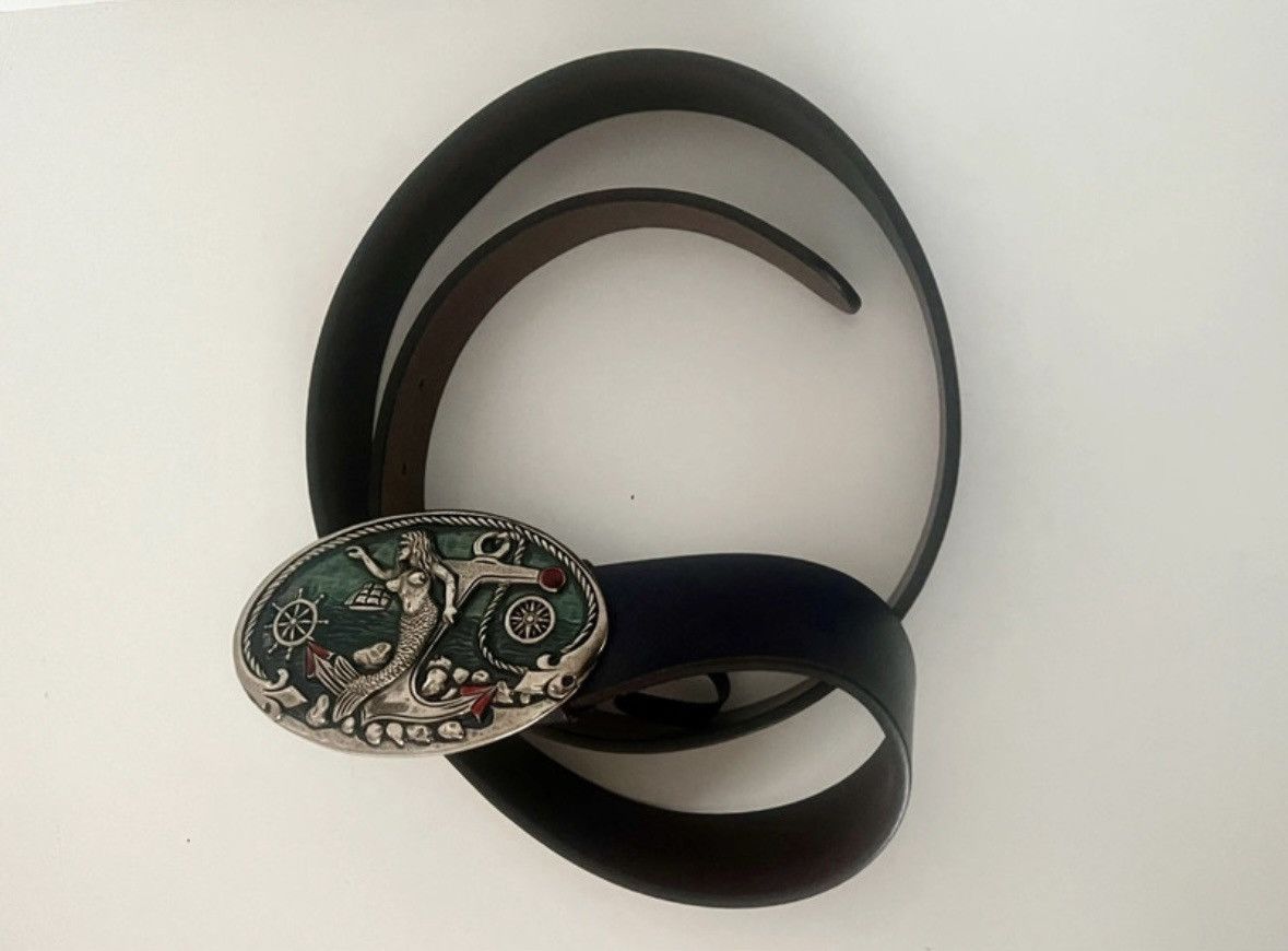 Gucci Gucci Mermaid Buckle Leather Belt Size 38 - 3 Thumbnail