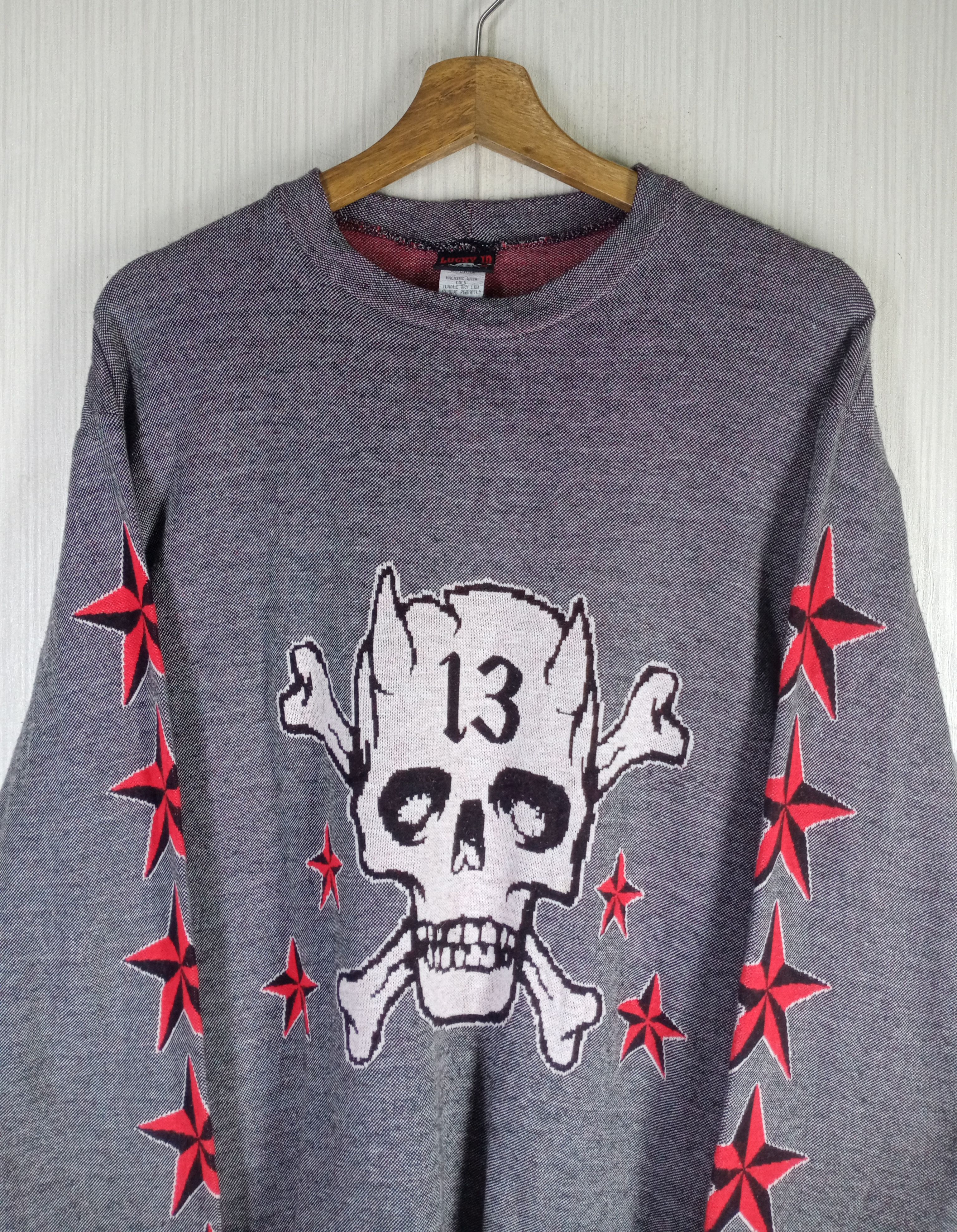 Hysteric Glamour Rare Lucky -13 Devil Crossbone Sweatshirt Size US L / EU 52-54 / 3 - 3 Thumbnail