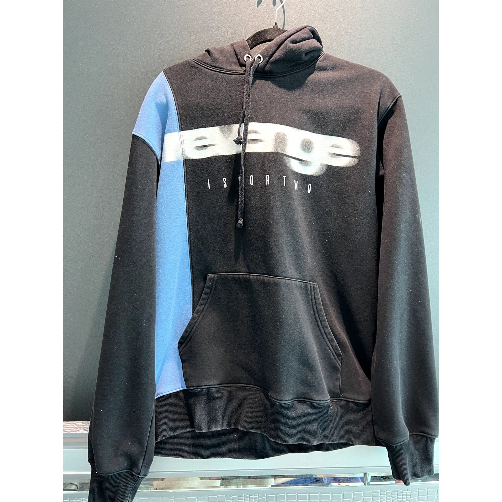 Revenge Revenge "Is For Two" Blue/Black Pullover Hoodie Size US L / EU 52-54 / 3 - 1 Thumbnail