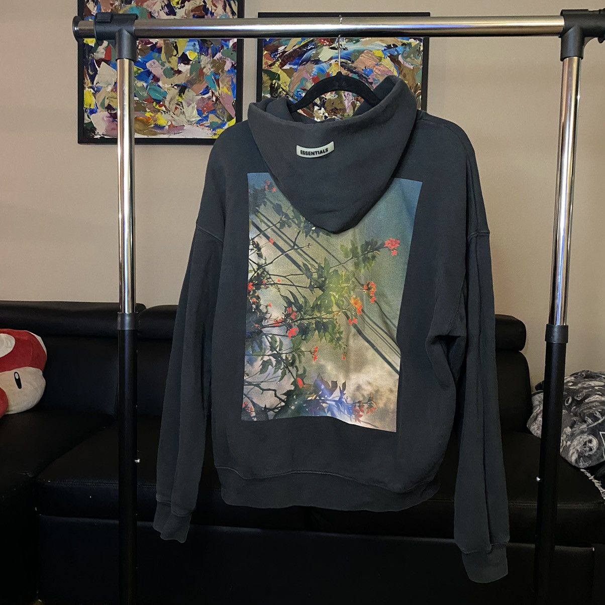 Fear of god essentials floral hoodie clearance