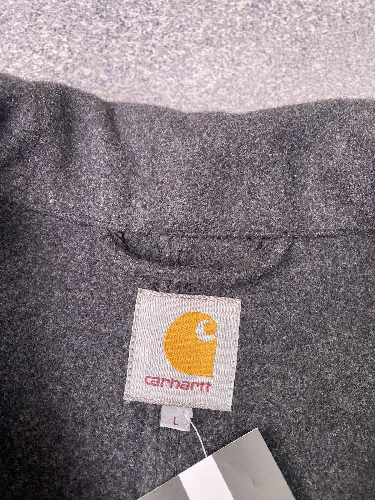 Carhartt × Vintage Vintage Carhartt woolen gil grey Coat Size US L / EU 52-54 / 3 - 7 Thumbnail