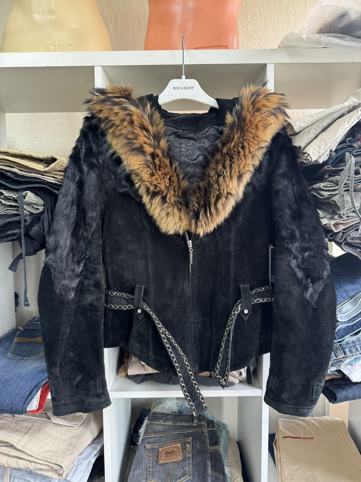 Vintage Real Fur/Leather Rick Owens Style Jacket