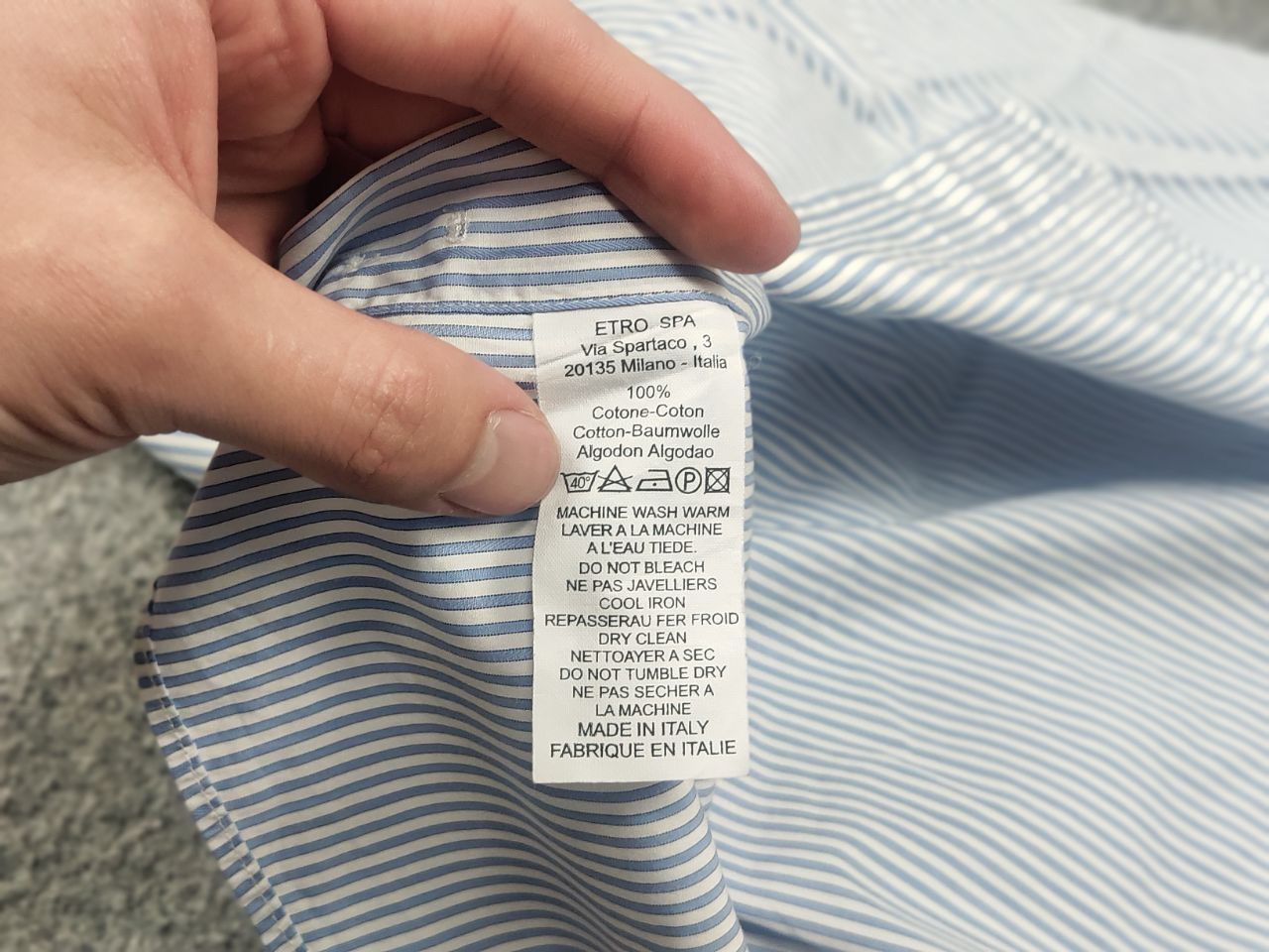 Etro Etro Italy Design long-sleeved shirt blue striped pattern Size US M / EU 48-50 / 2 - 12 Thumbnail