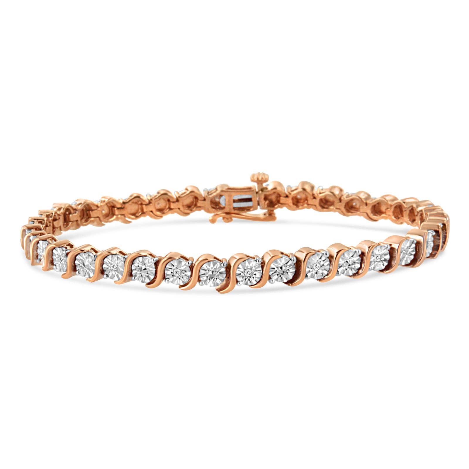 image of Coming Soon 14K Rose Gold Plated .925 Sterling Silver Tennis Bracelet, Women's