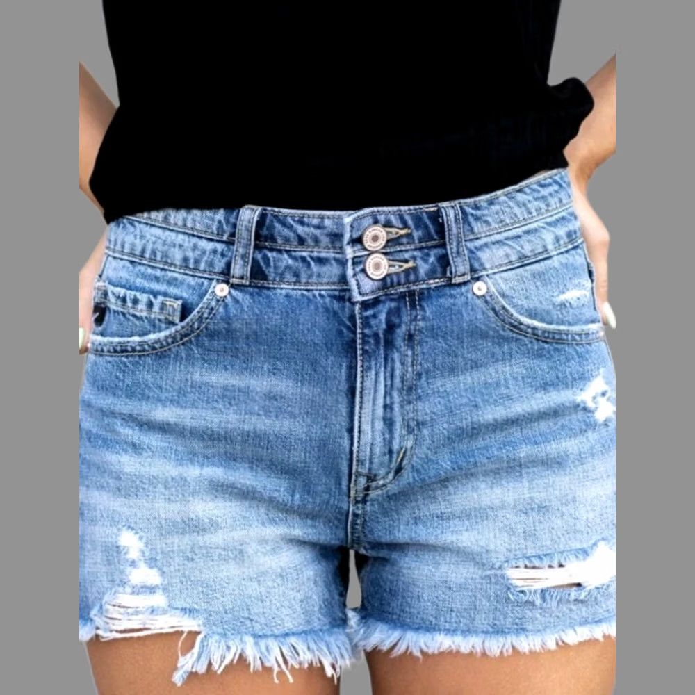Vintage VINTAGE KanCan Women's Denim Shorts Cut-Off Distressed Inseam 2" Waist 26" Size S Blue Womens Size 26" / US 2 / IT 38 - 1 Thumbnail