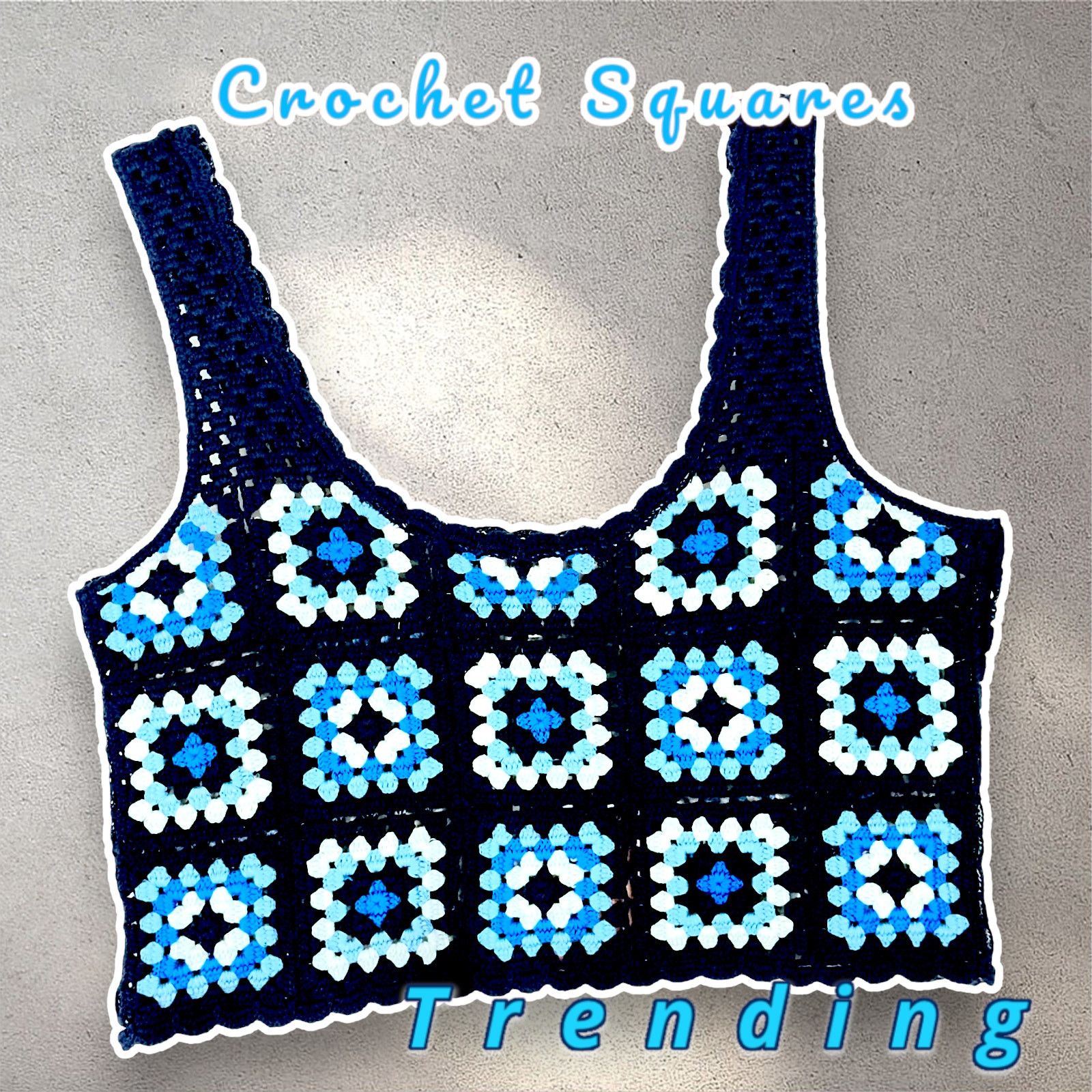 Other Women's Crochet Granny Square Knit Cropped Top Boho Size M Size M / US 6-8 / IT 42-44 - 15 Thumbnail