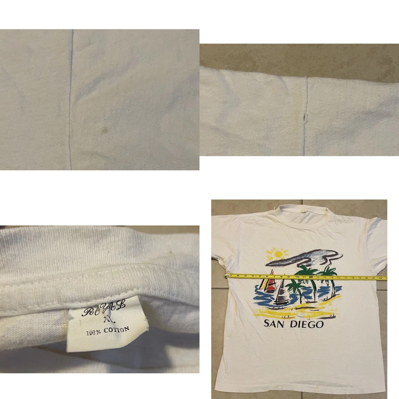 Vintage VINTAGE San Diego Faded Shirt S Abstract Art California Beach Surf Grunge OP 90s Shirt Mens White Abstract Art California Beach Surf Grunge OP 90s Size US S / EU 44-46 / 1 - 9 Thumbnail