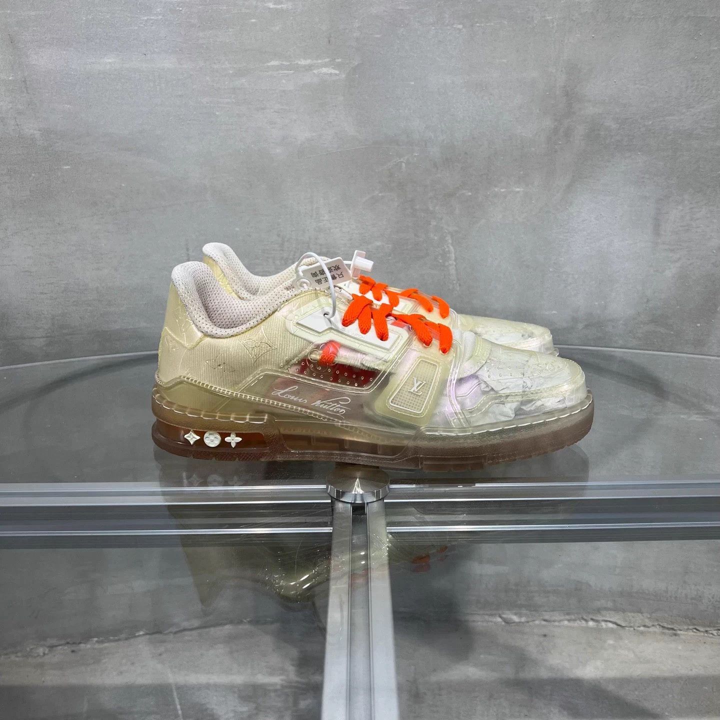 Louis Vuitton LV Trainer Clear White Orange UK7.5/41.5 Size US 8.5 / EU 41-42 - 4 Thumbnail