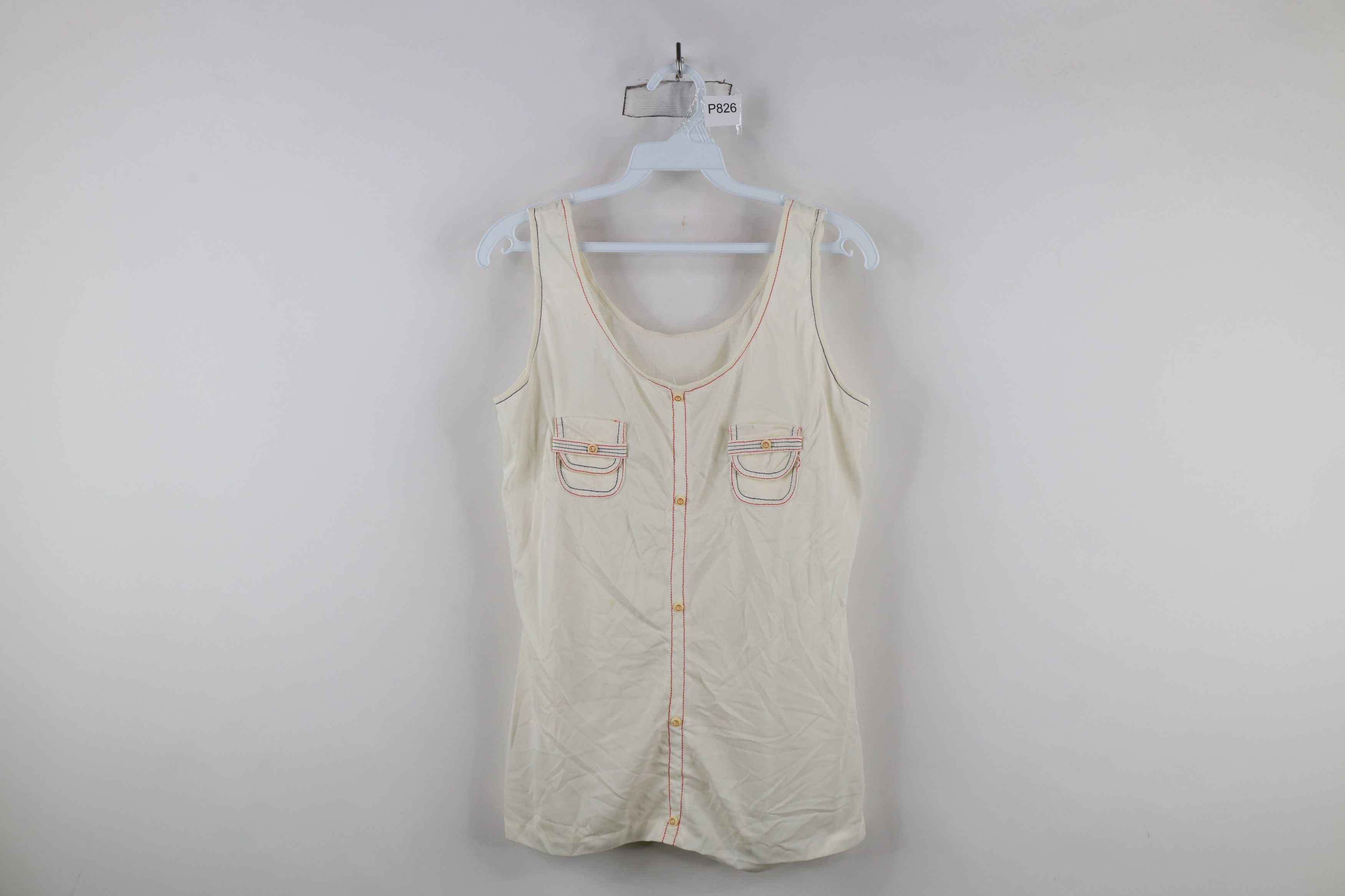 Vintage Vintage 60s 70 Streetwear Sheer Pocket Tank Top T-Shirt USA Size L / US 10 / IT 46 - 1 Thumbnail
