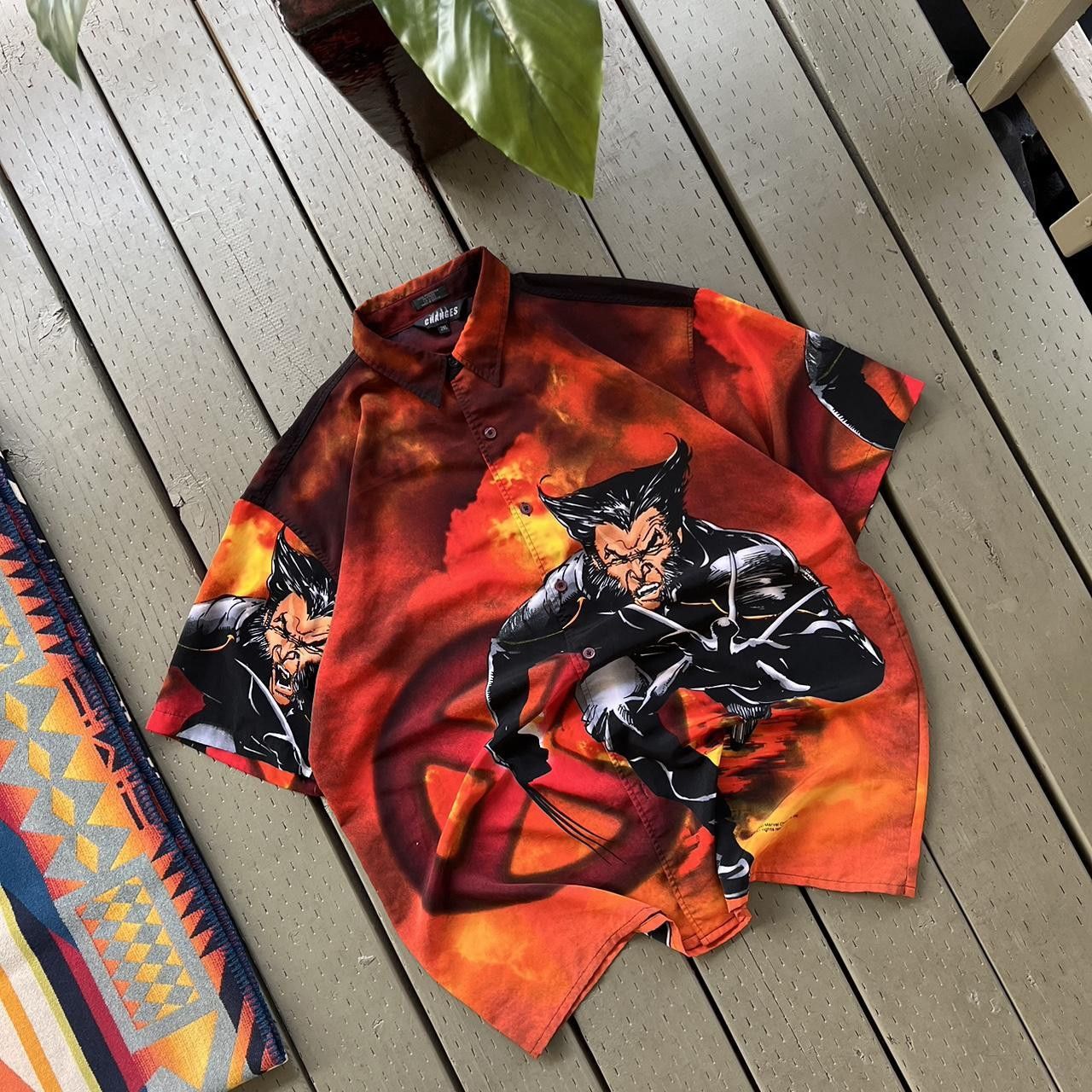 Changes × Vintage Vintage XMen Wolverine Button Up RARE Size US XXL / EU 58 / 5 - 3 Thumbnail