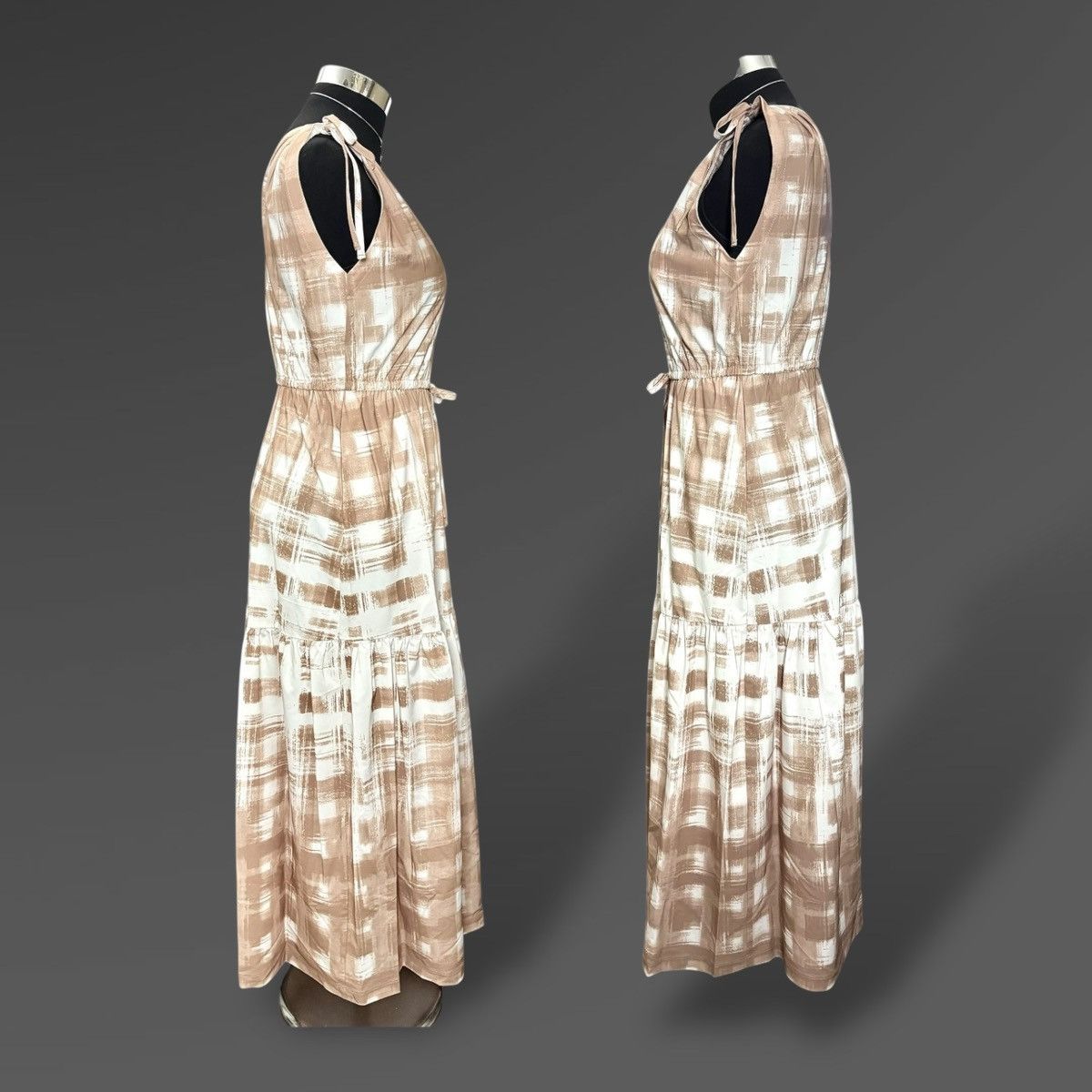 Calvin Klein Calvin Klein Women’s Tan Printed V-Neck Maxi Dress Sz M Size M / US 6-8 / IT 42-44 - 7 Thumbnail
