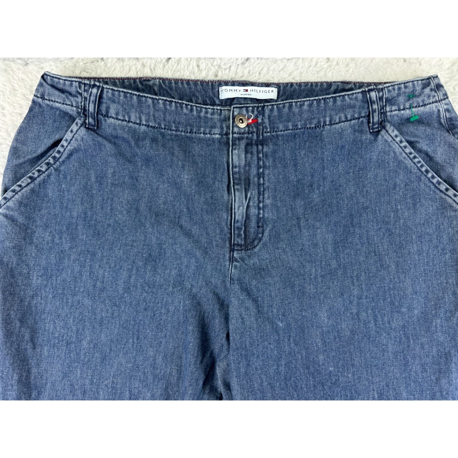 Tommy Hilfiger Tommy Hilfiger Jeans Womens 18 Blue Denim Bootcut Mid Rise 36x30 Cotton Size 40" / US 18 - 4 Thumbnail