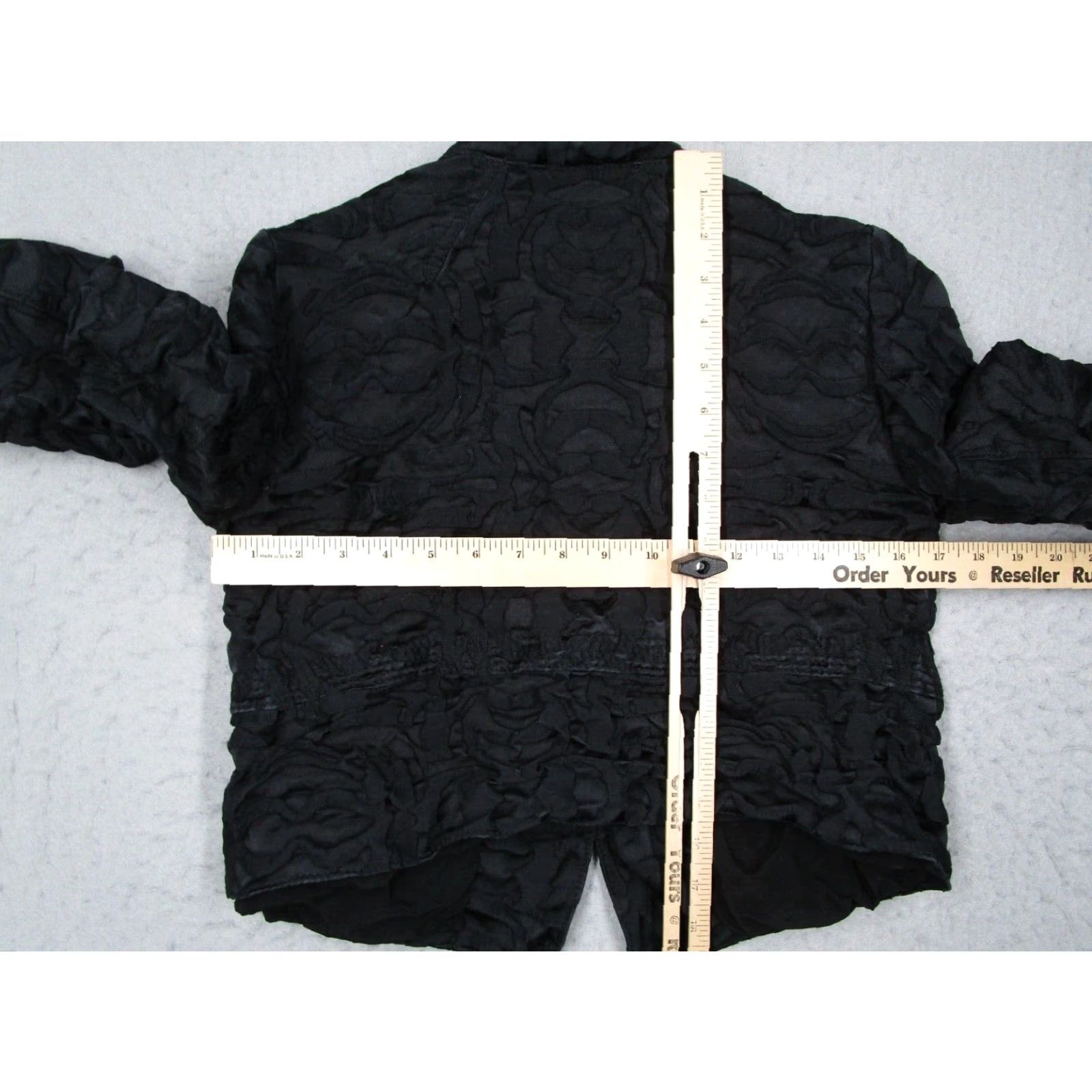 Piazza Sempione Piazza Sempione Women’s Blazer 38 IT Black Silk Blend Textured Snap Front Classic Size XS / US 0-2 / IT 36-38 - 6 Thumbnail