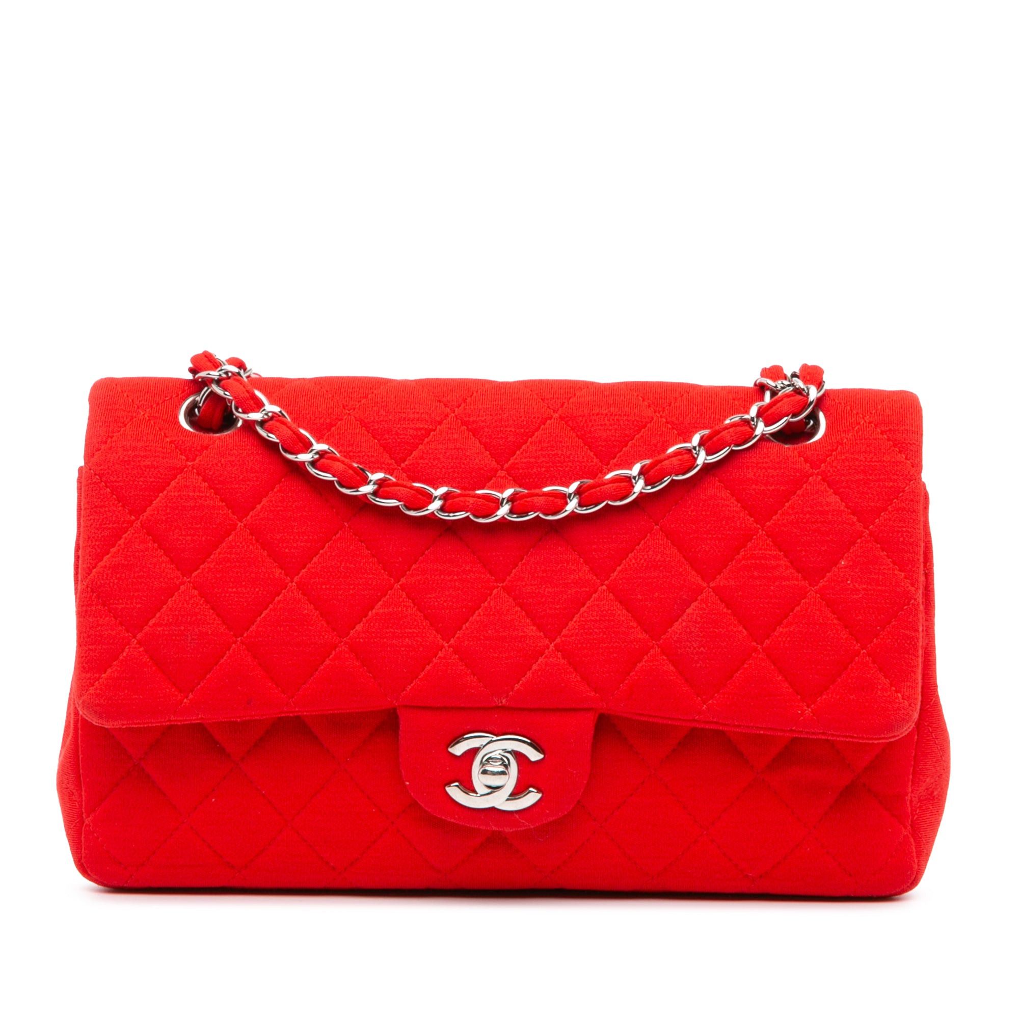 Chanel Chanel Medium Classic Jersey Double Flap Red Size ONE SIZE - 1 Thumbnail