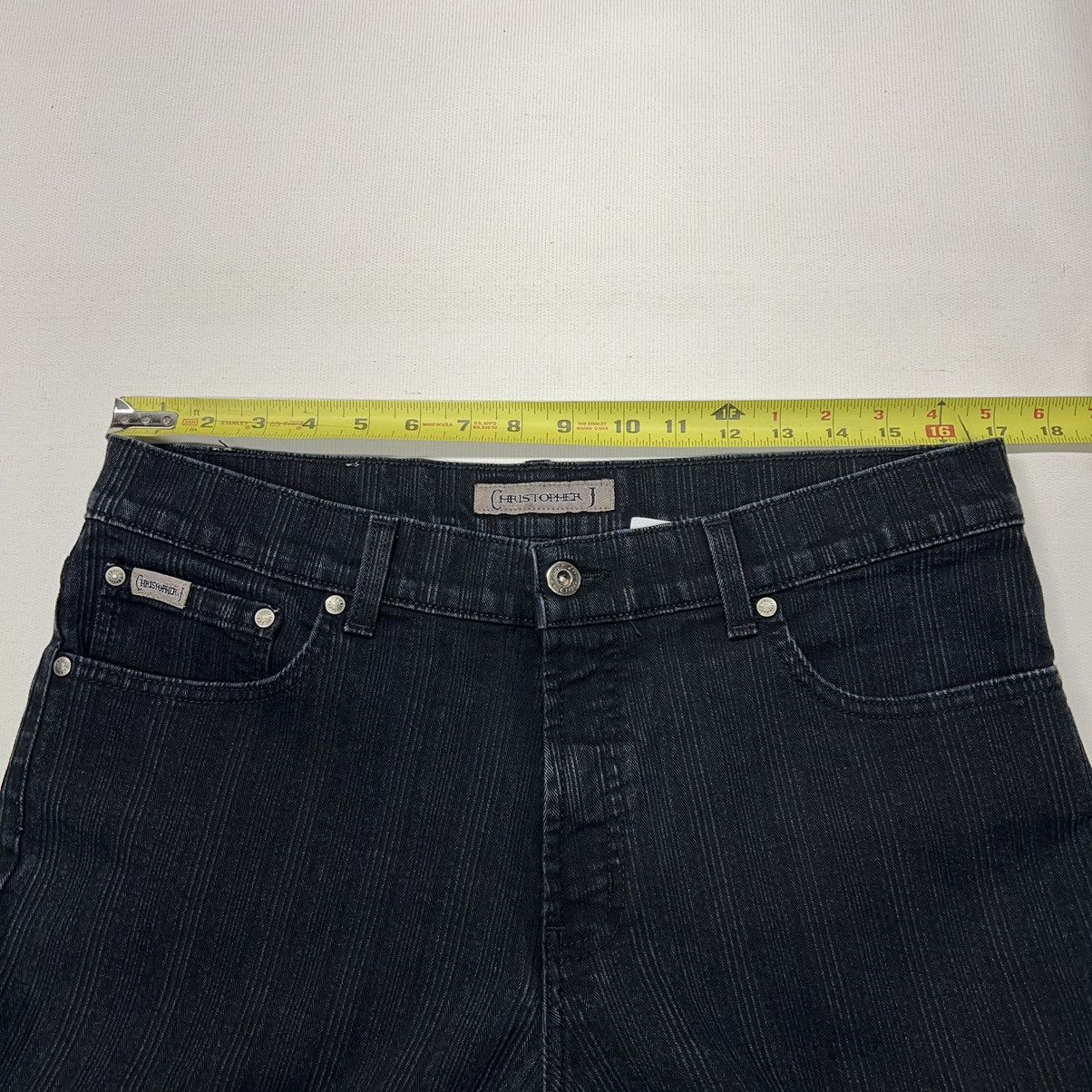 Vintage Christopher J Jeans Black Denim Y2K Grunge Baggy Faded Wide Size US 34 / EU 50 - 20 Thumbnail