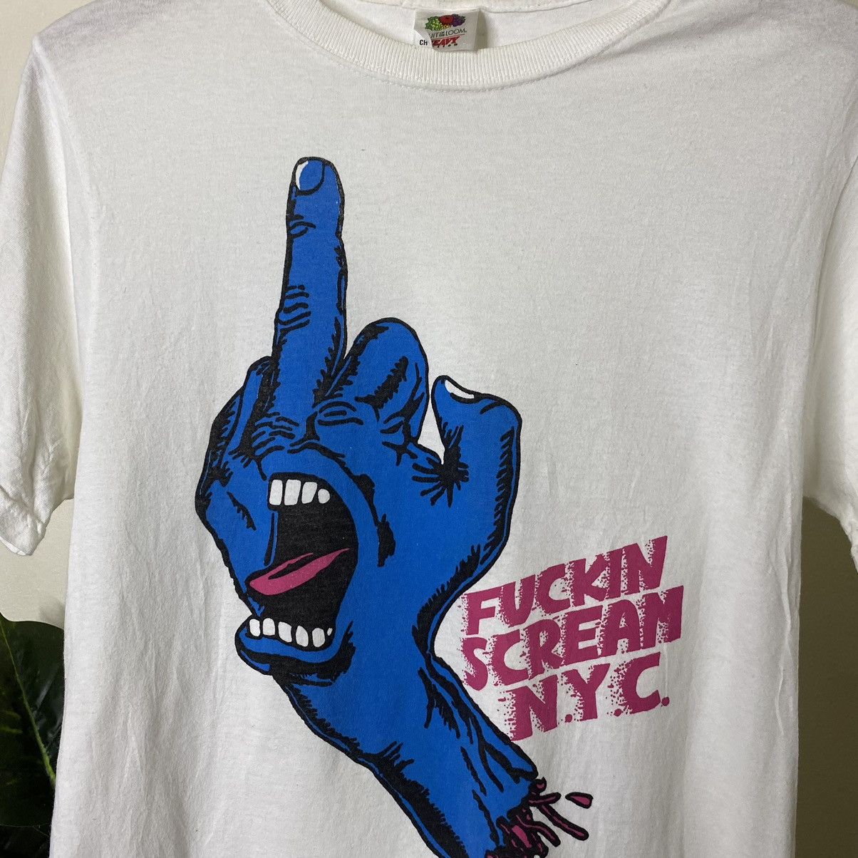 Vintage Vintage 2000s Fuckin Scream NYC Streetwear Skater Tee Size US S / EU 44-46 / 1 - 2 Thumbnail