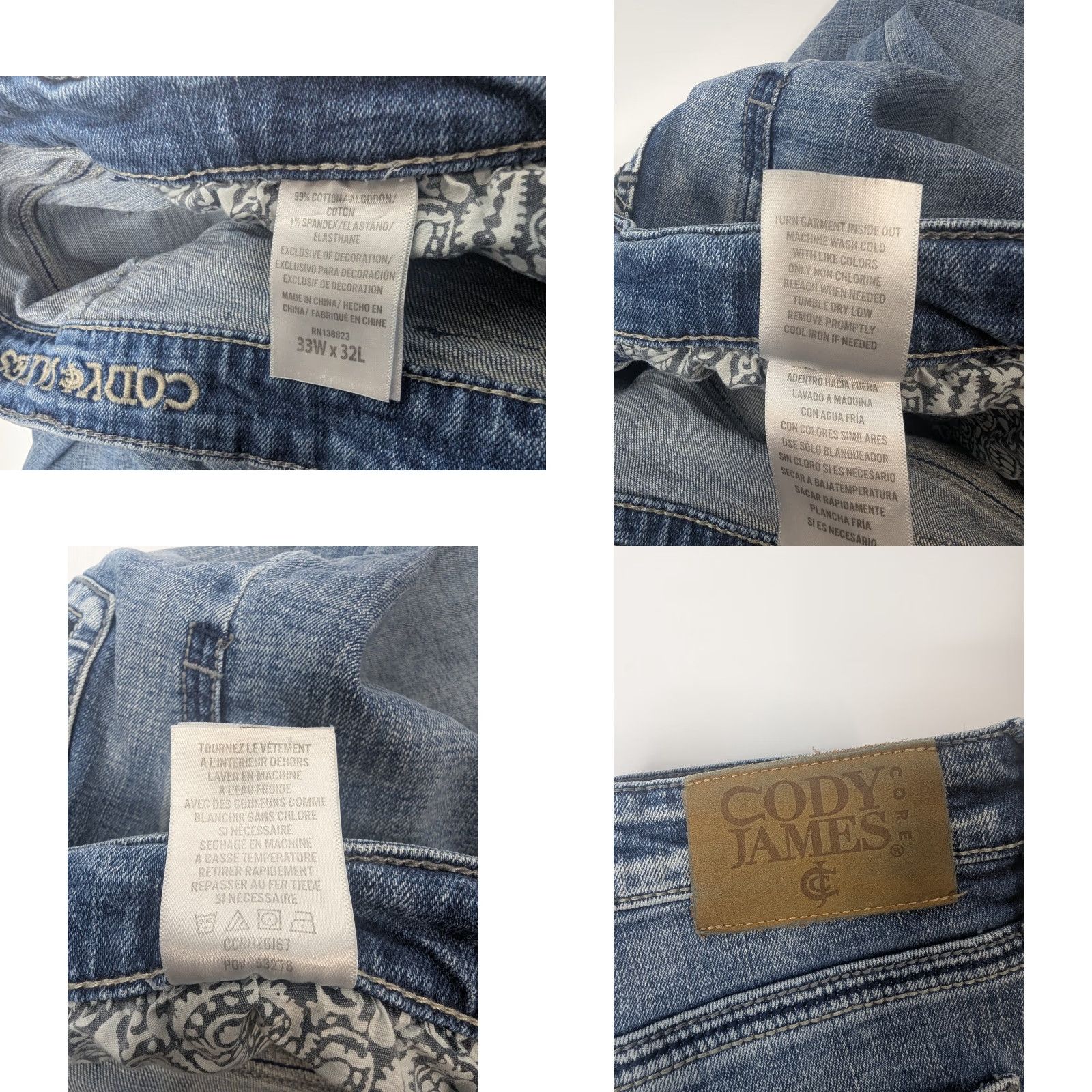 Cody James Cody James Jeans Mens 34x32 Cowboy Rodeo Western Workwear Bootcut 5-Pocket Denim Blue Cotton Regular Zip Size US 34 / EU 50 - 9 Thumbnail