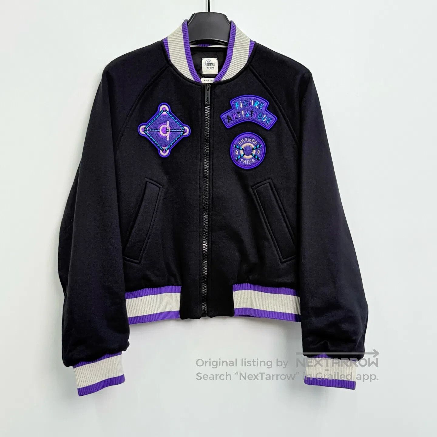 Hermes Hermes Embroidered Baseball Jacket| Size XXS / US 00 / IT 34 - 1 Thumbnail