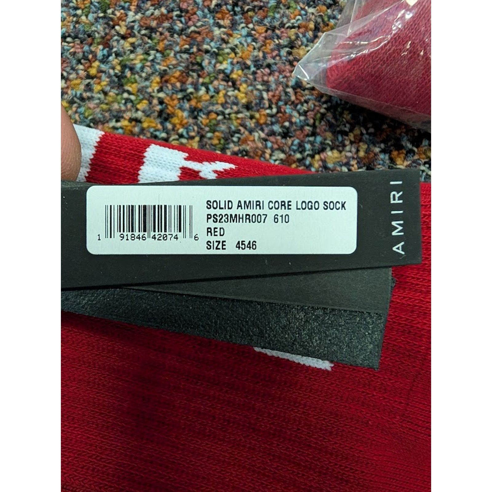 Amiri o1rshd1 Q:2/Size: 45-46 / Solid Amiri Core Logo Socks in Red Size ONE SIZE - 6 Thumbnail