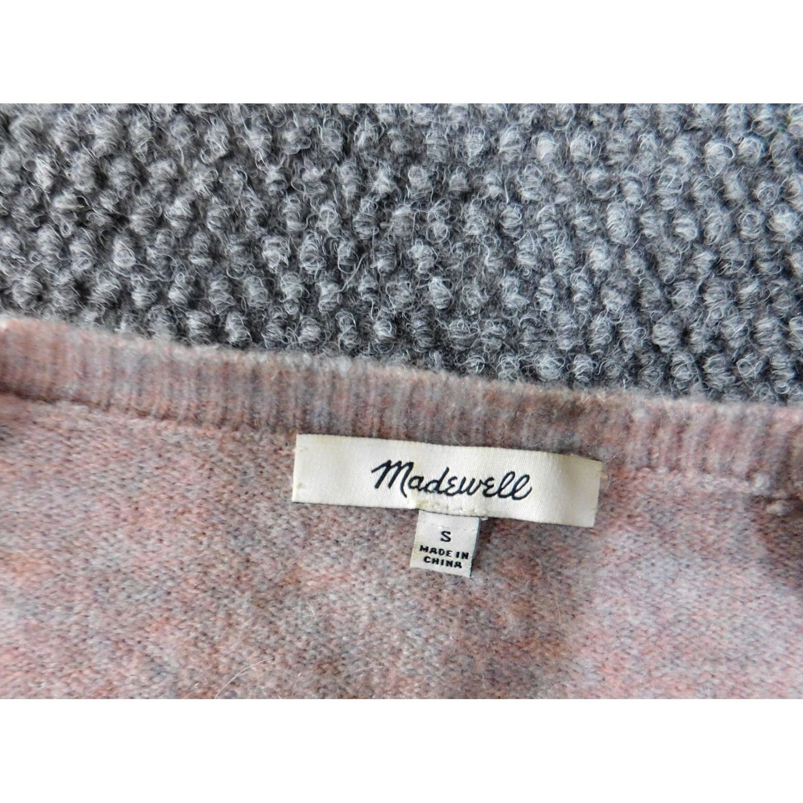 Madewell Madewell Sweater Pullover S Womens Pink Knit Wool Nylon V-Neck Raglan Sleeve Long Sleeve Casual Geometric Logo Size S / US 4 / IT 40 - 4 Thumbnail