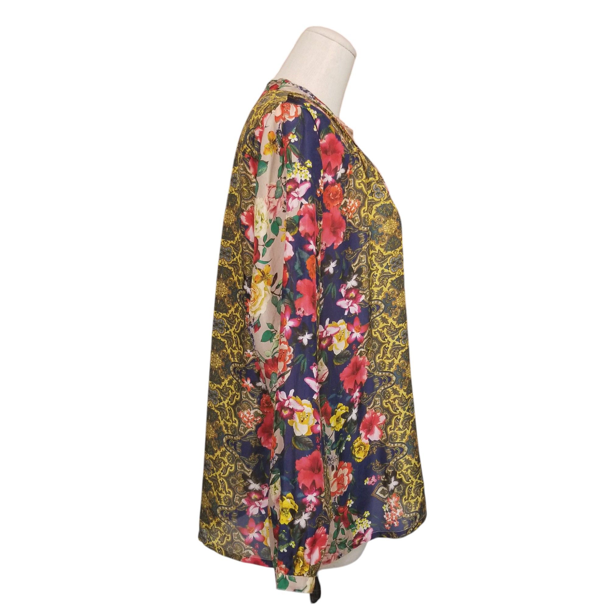 Johnny Was Rosey Tate 100% Silk Blouse Size XS / US 0-2 / IT 36-38 - 5 Thumbnail