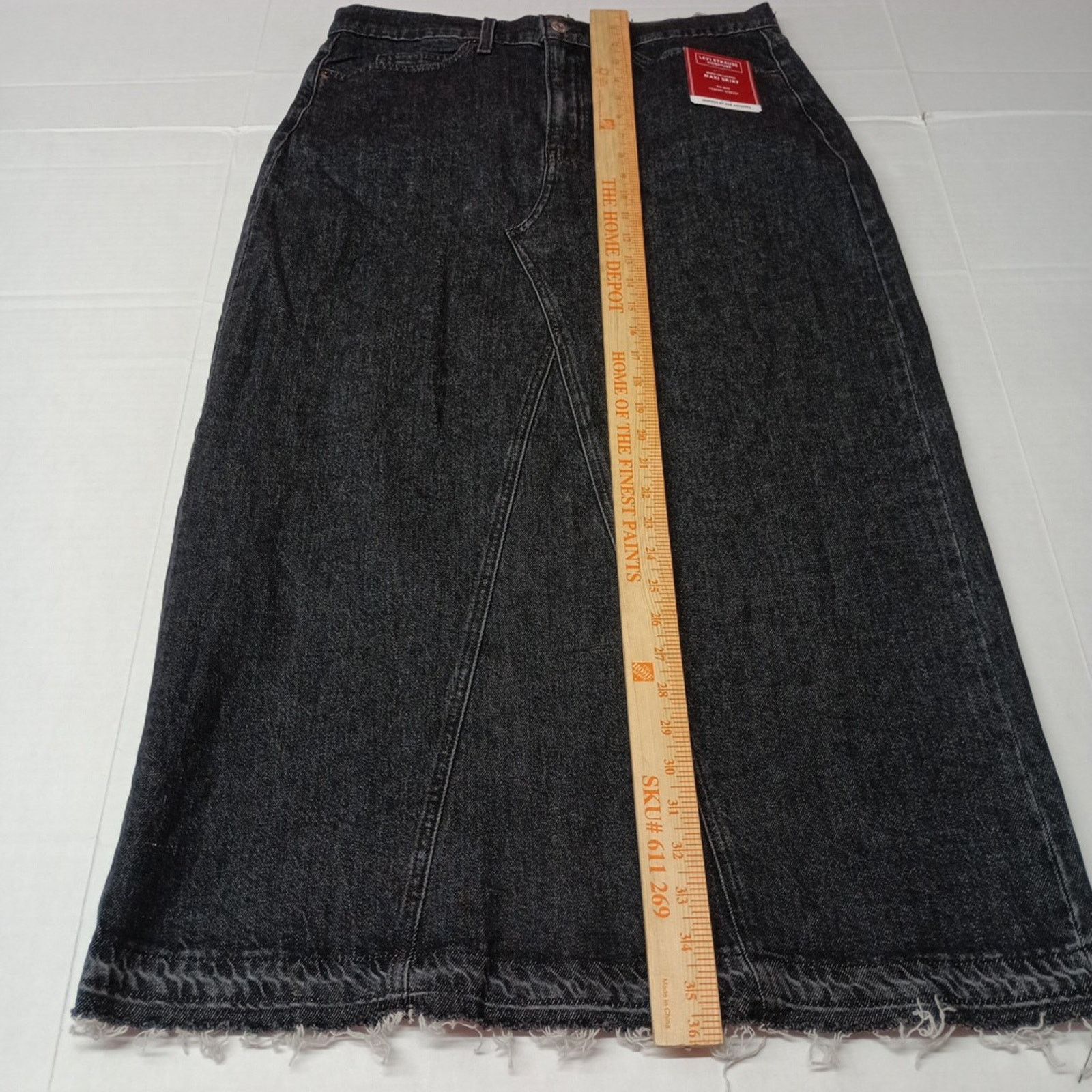 Levi's Levi Strauss Signature Mid Rise Black Maxi Skirt Size 2 W26 Size 26" / US 2 / IT 38 - 11 Thumbnail