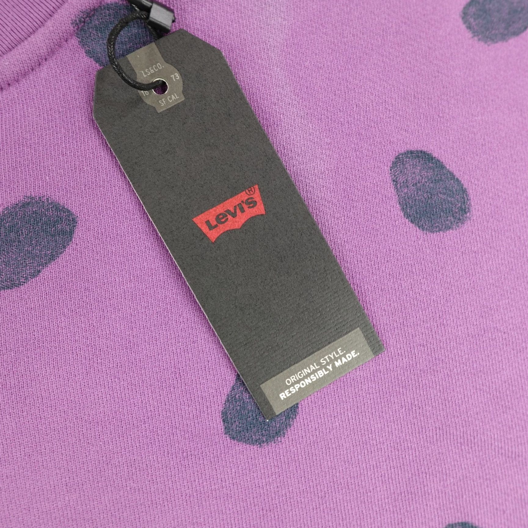 Levi's VINTAGE Levi's Sweatshirt Mens XL Purple Polka Dots Henley Pullover Sweater Oversized - Size US XL / EU 56 / 4 - 3 Thumbnail
