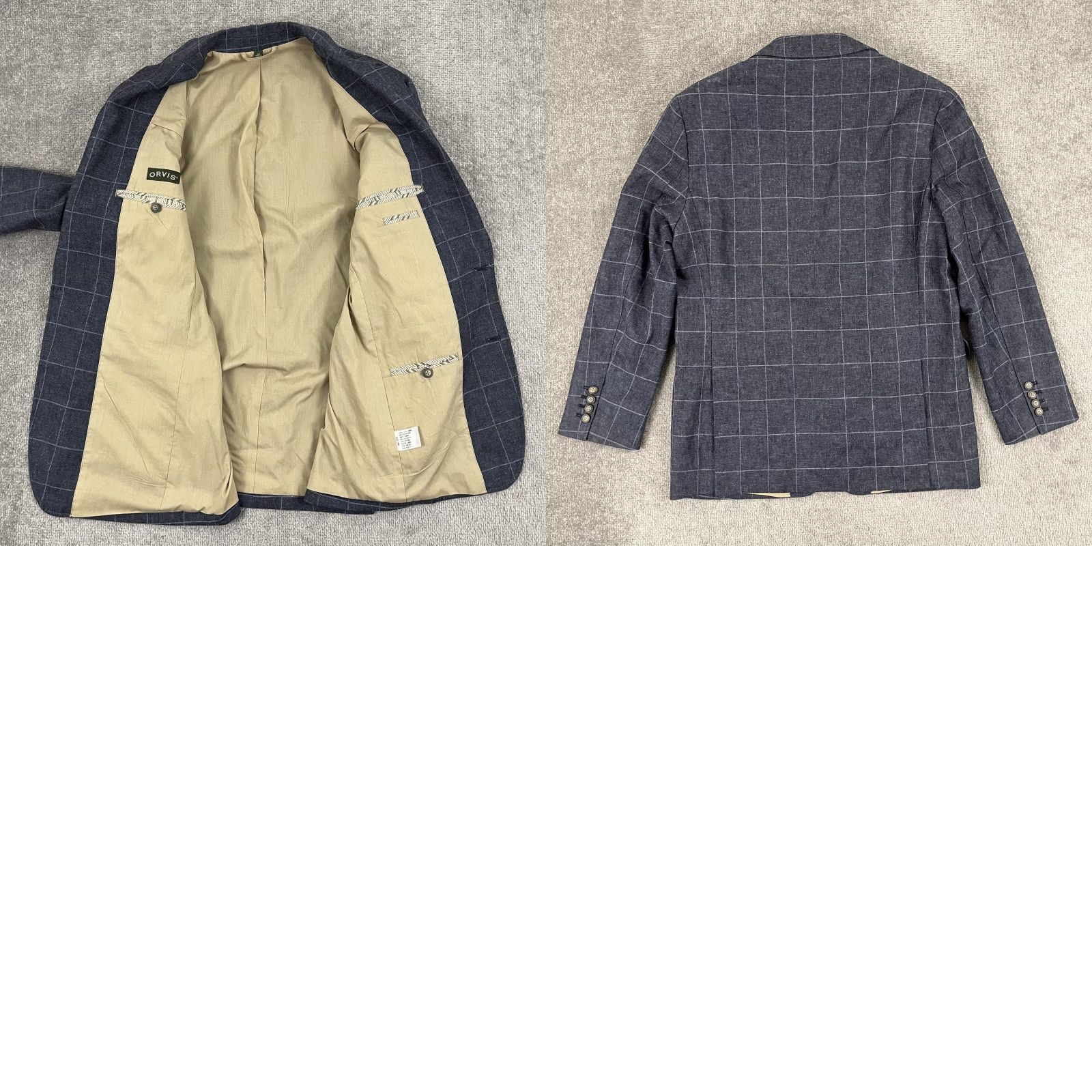 Orvis Orvis Blazer Mens 40R Blue Windowpane Plaid Linen Blend Sports Jacket Coat Size 40R - 9 Thumbnail