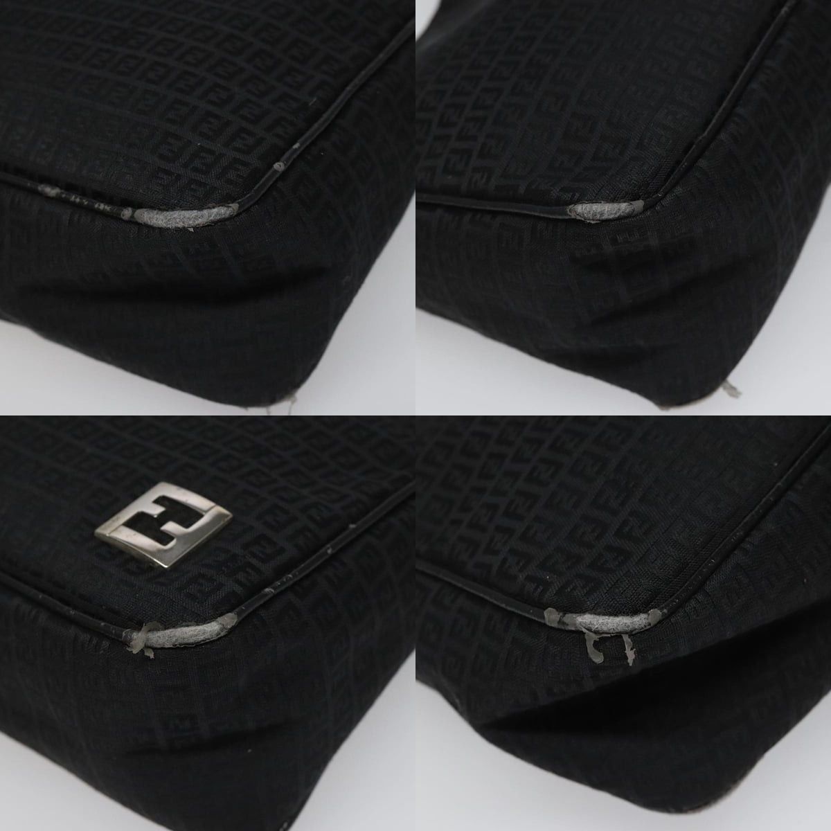 Fendi FENDI Zucchino Canvas Shoulder Bag Black Size ONE SIZE - 10 Thumbnail