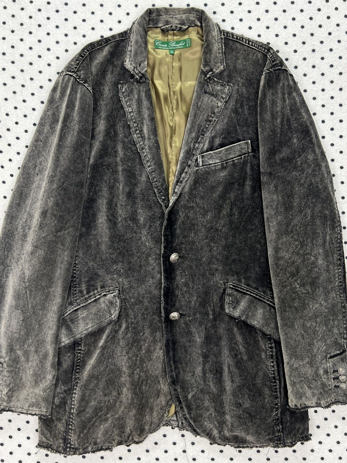 Japanese Brand Create Barefoot Raw Edge Velvet Jacket Size US M / EU 48-50 / 2 - 3 Thumbnail