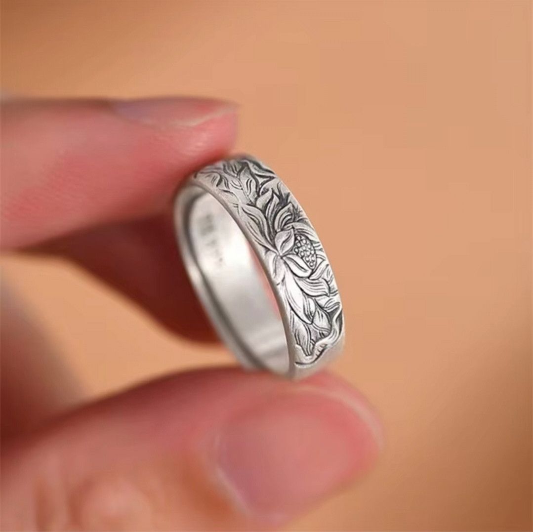 Jewelry × Vintage Retro Lotus Ring Size ONE SIZE - 2 Thumbnail