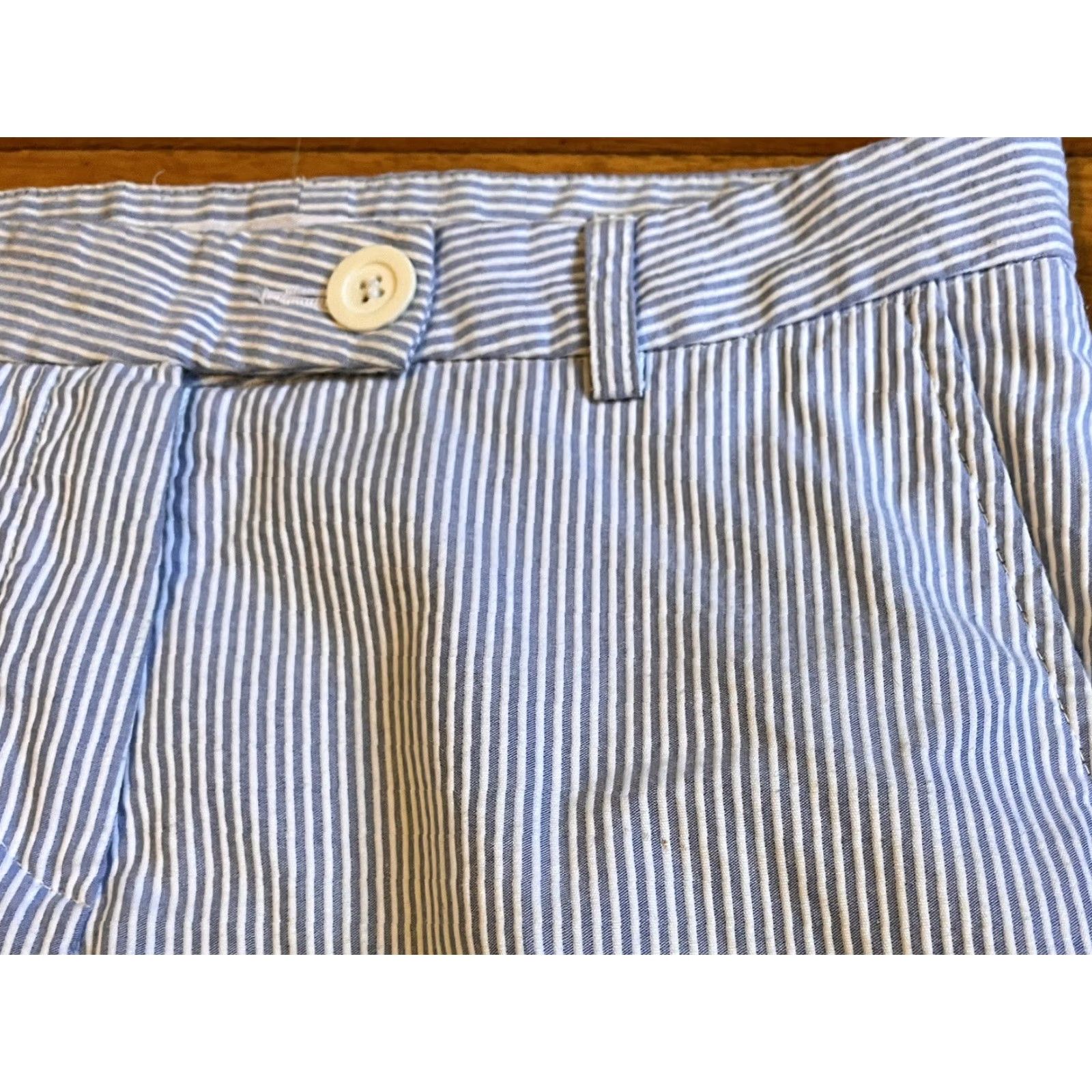 Rubinacci Amina Rubinacci Divino O Seersucker Pants Women’s 40 XS Blue Striped Italy Pants Women’s 40 XS Blue Seersucker Striped Vintage No Size 27" / US 4 / IT 40 - 4 Thumbnail
