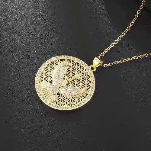 Mari's Rock Gold Cross & Bird Necklace Size ONE SIZE - 2 Thumbnail