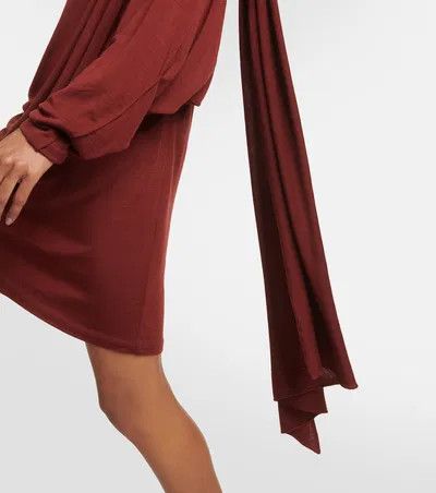 Saint Laurent Paris o1y0126 Mini Dress in Burgundy Size S / US 4 / IT 40 - 4 Thumbnail