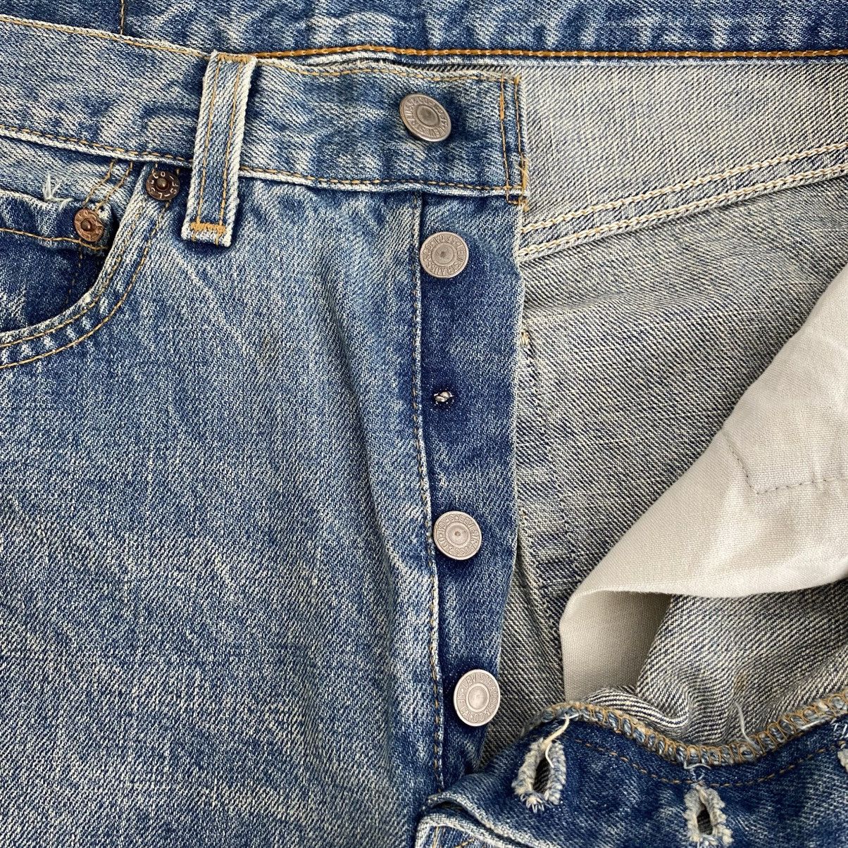 Levi's Vintage Levis 501 Faded Stonewashed Blue Distressed Jeans Size US 30 / EU 46 - 7 Thumbnail