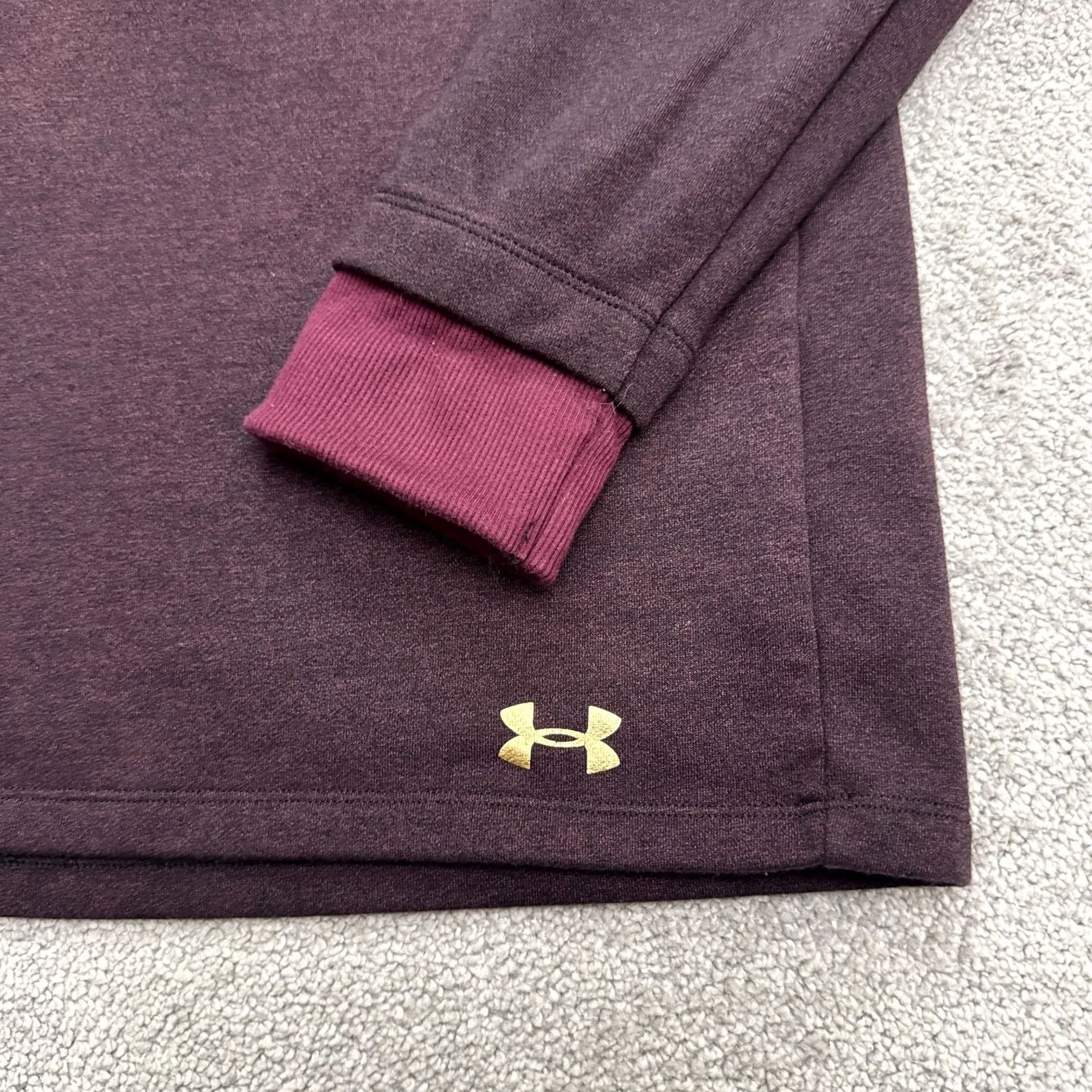 Under Armour Under Armour Threadborne Funnel Neck Hoodie Pullover Womens XL Maroon Red Striped Logo Hooded Sweatshirt Size XL / US 12-14 / IT 48-50 - 3 Thumbnail