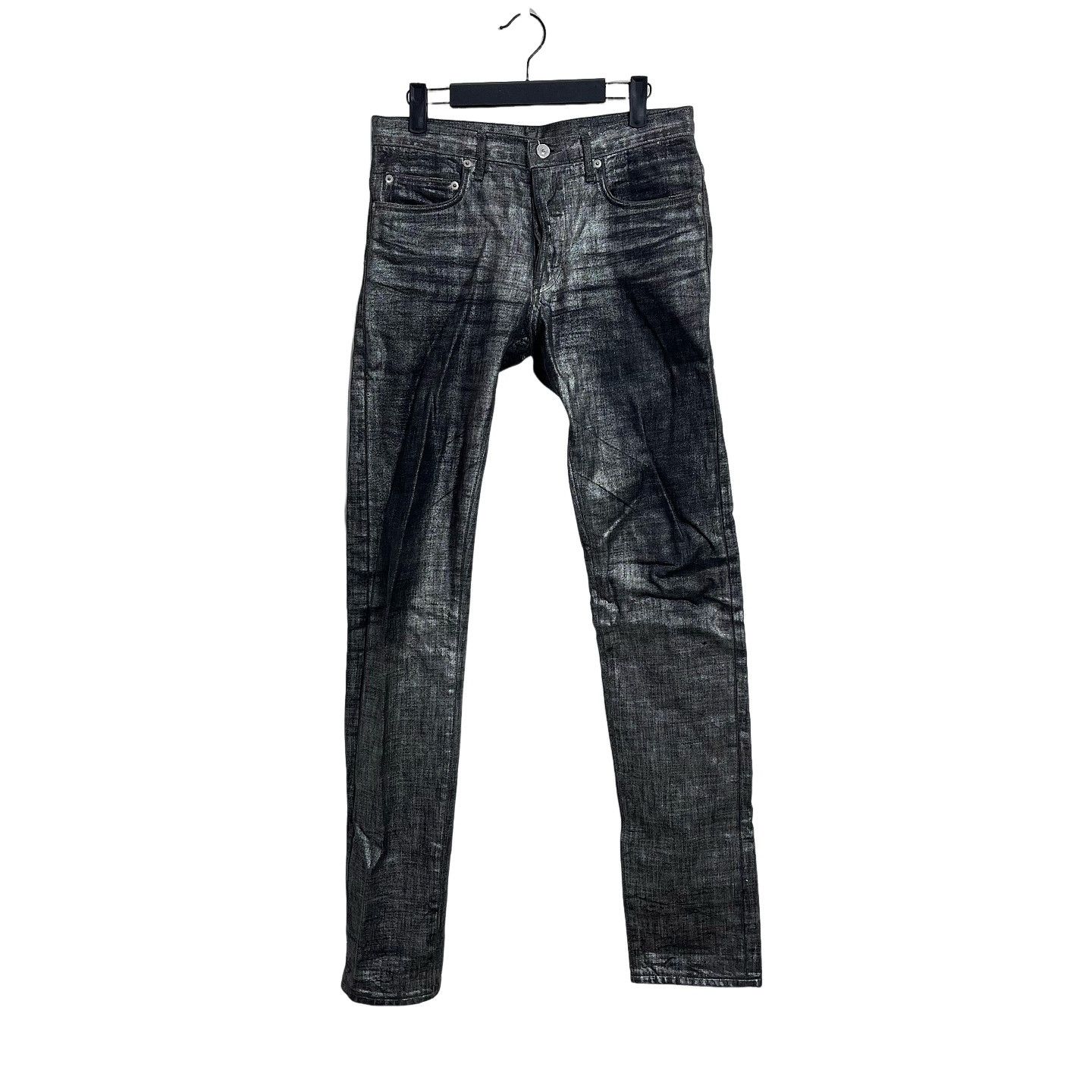Dior [30] Dior Homme 'Luster' Black Wax Coated Denim Jeans | Grailed