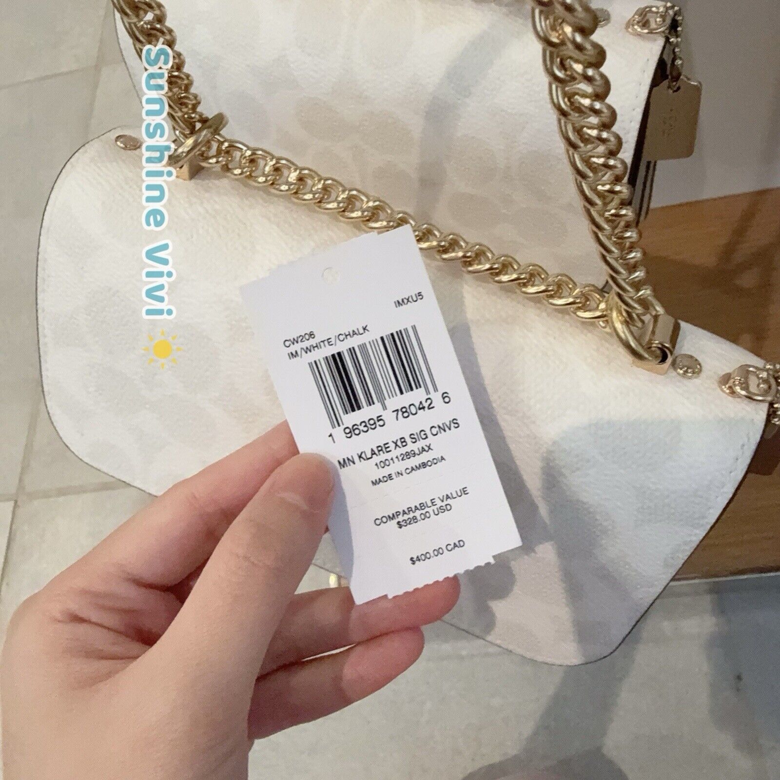 Coach NWT Coach Mini Klare Crossbody Bag CW206 Gold/White Chalk Size ONE SIZE - 3 Thumbnail
